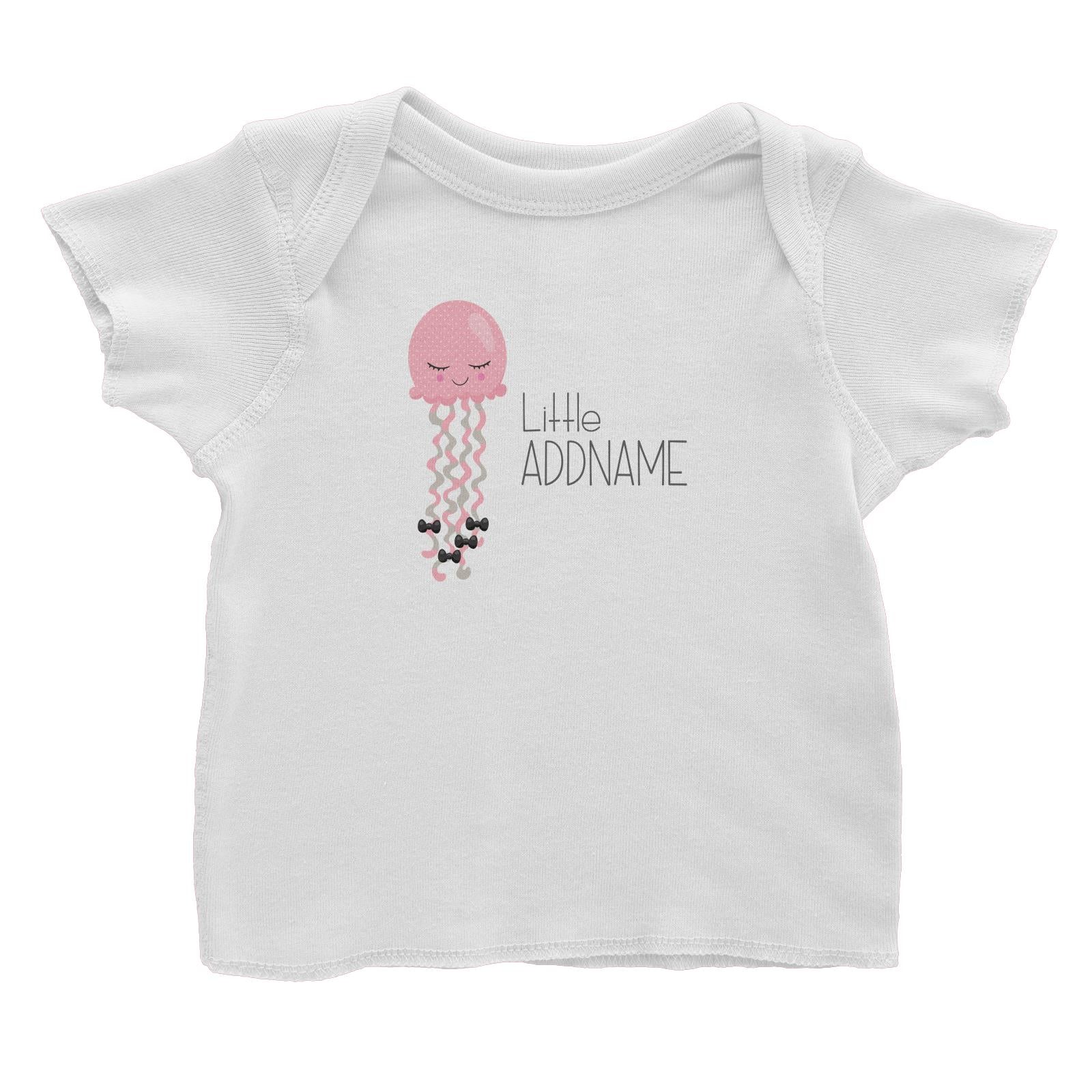 Nursery Animals LIttle Pink Jellyfish with Ribbons Addname Baby T-Shirt
