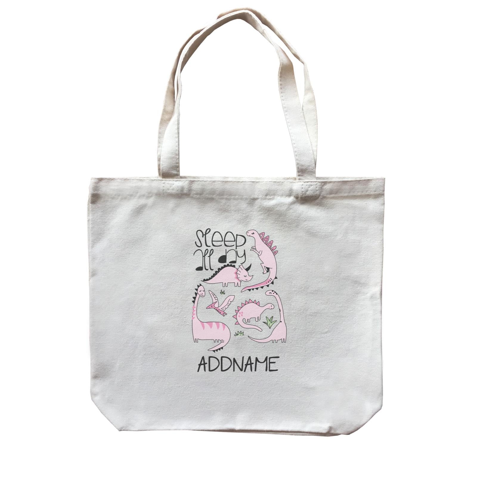 Cool Vibrant Series Sleep All Day Dinosaur Addname Canvas Bag