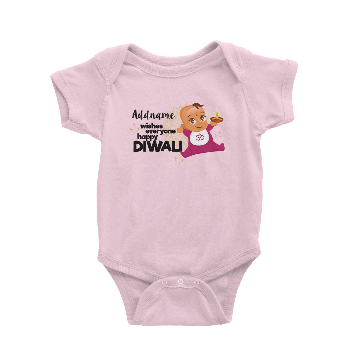 Cute Baby Wishes Everyone Happy Diwali Addname Baby Romper