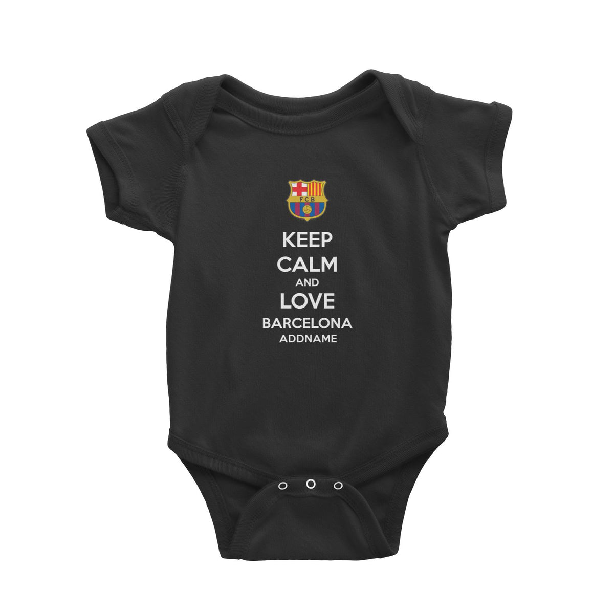 Barcelona Football Keep Calm And Love Series Addname Baby Romper