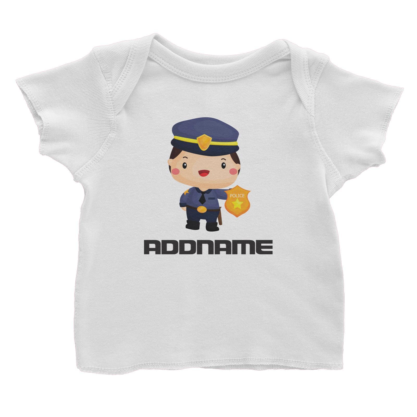 Birthday Police Officer Boy In Suit Addname Baby T-Shirt