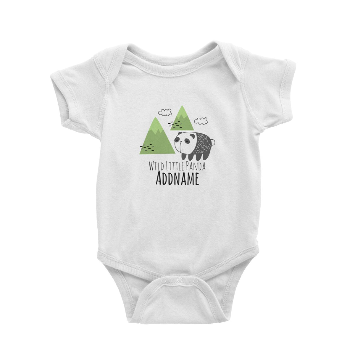 Drawn Adorable Animals Wild Little Panda Addname Baby Romper