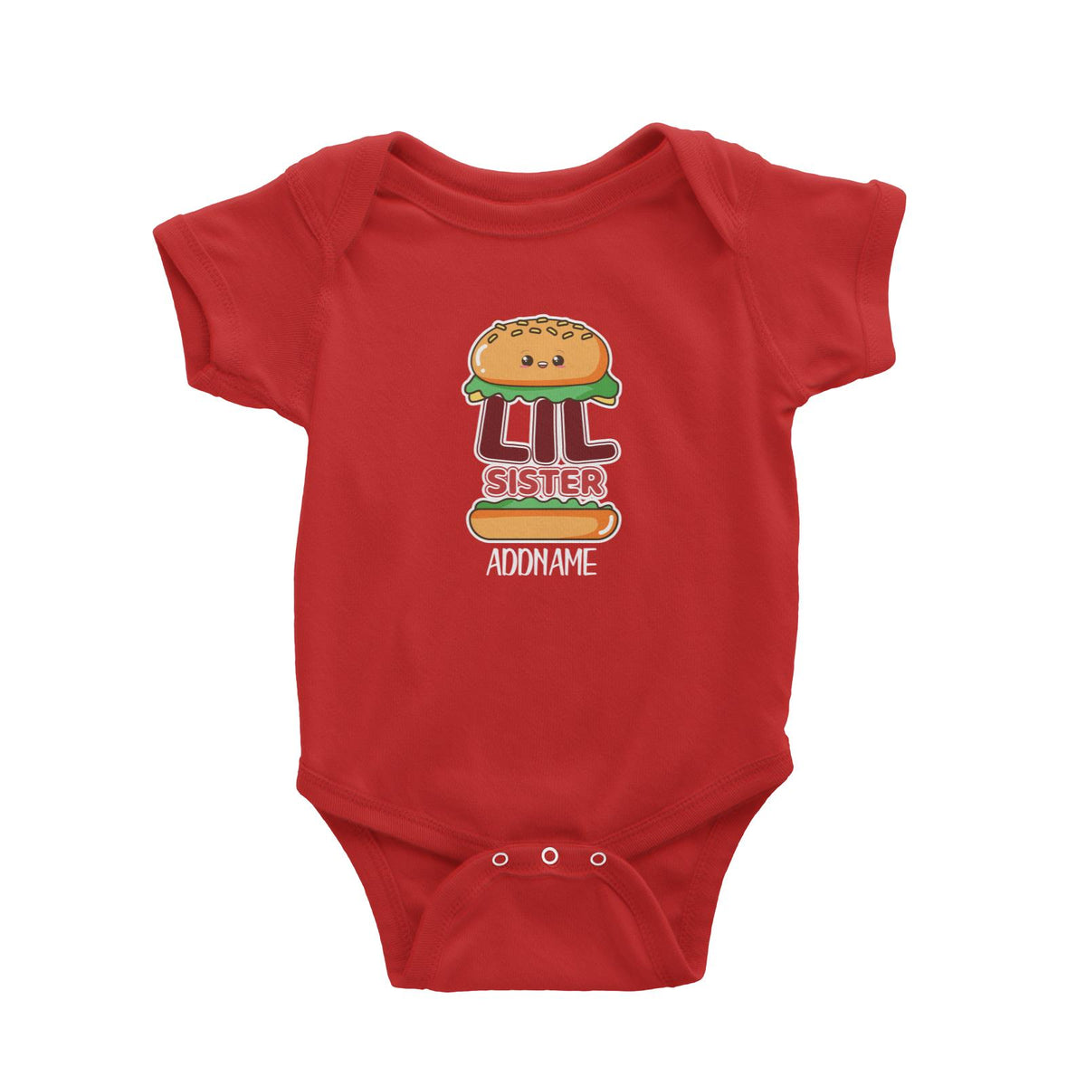 Cute Burger Little Sister Baby Romper