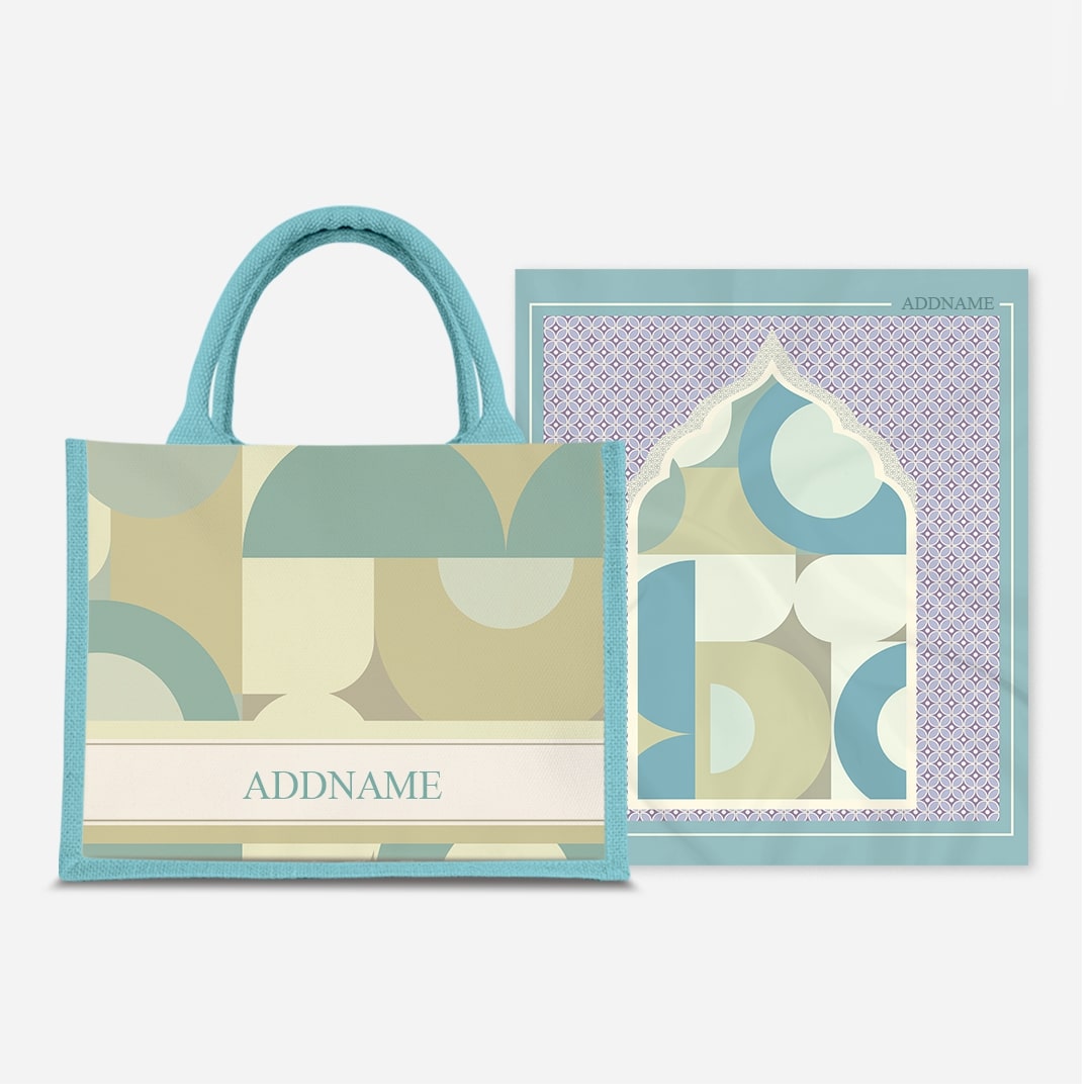 Ryn Series Prayer Mat with Half Lining Small Jute Bag-Pandan