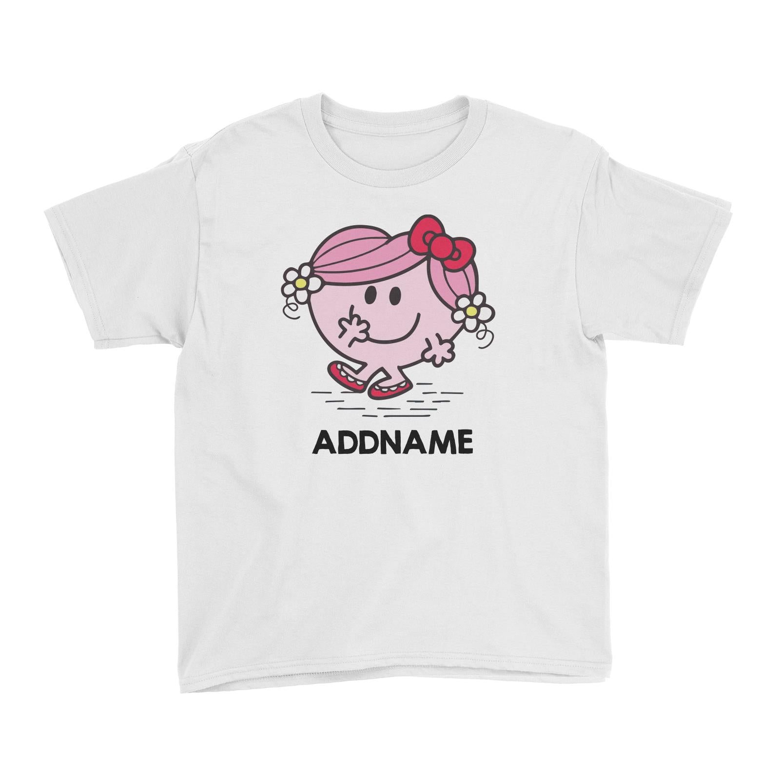 Little Miss Pink Personalised Cartoon White Kid's T-Shirt  Matching Family Personalizable Designs