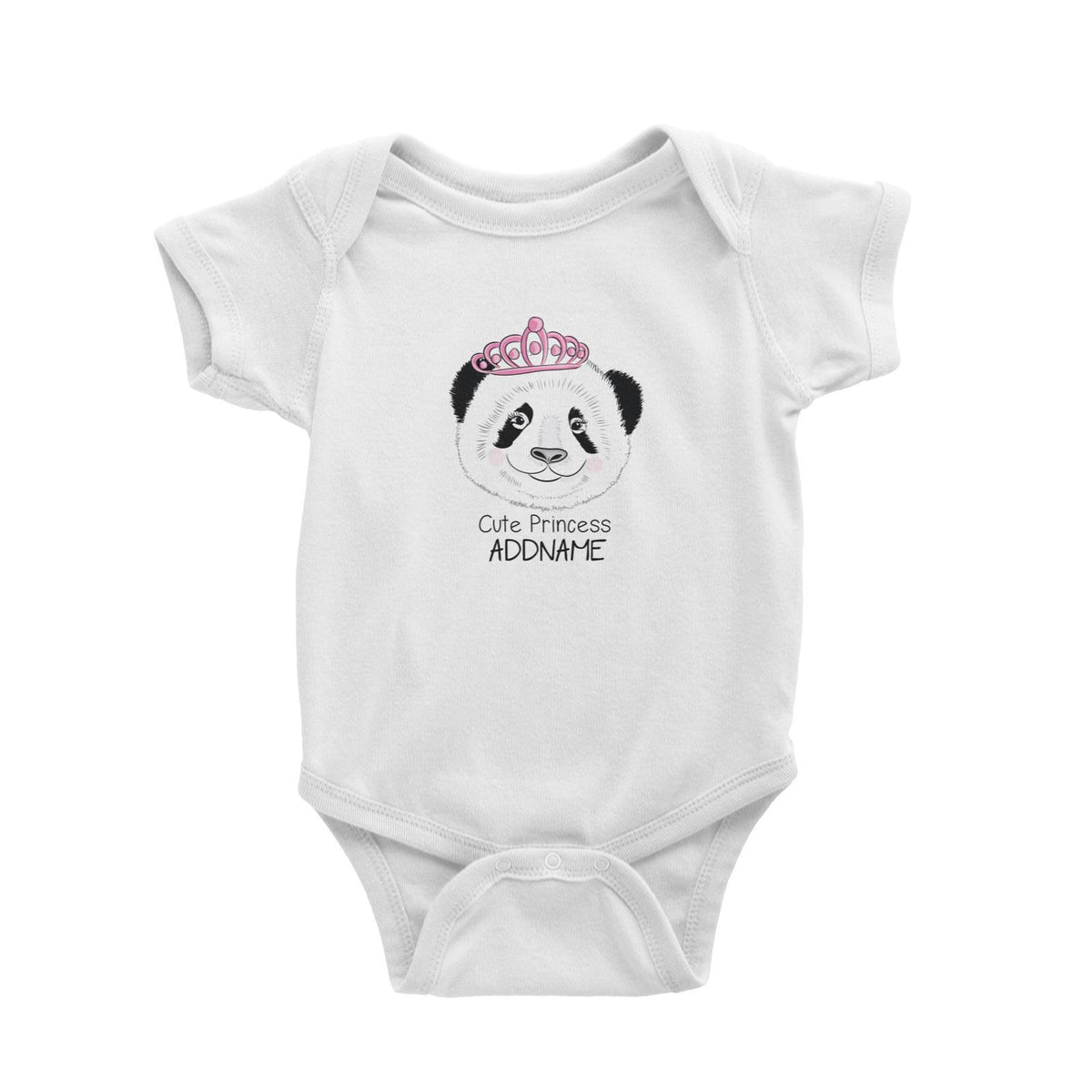 Cool Vibrant Series Cute Princess Panda Addname Baby Romper