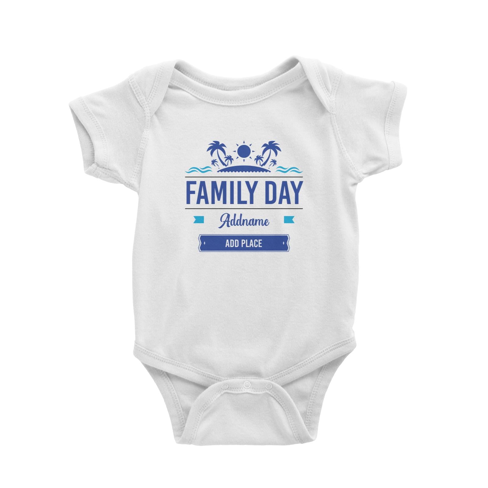 Family Day Tropical Icon Family Day Addname And Add Place Baby Romper