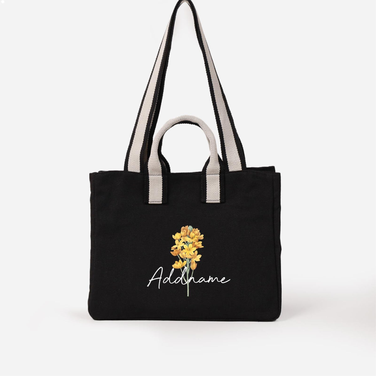 Kiera Bag - Black Yellow Flower Addname