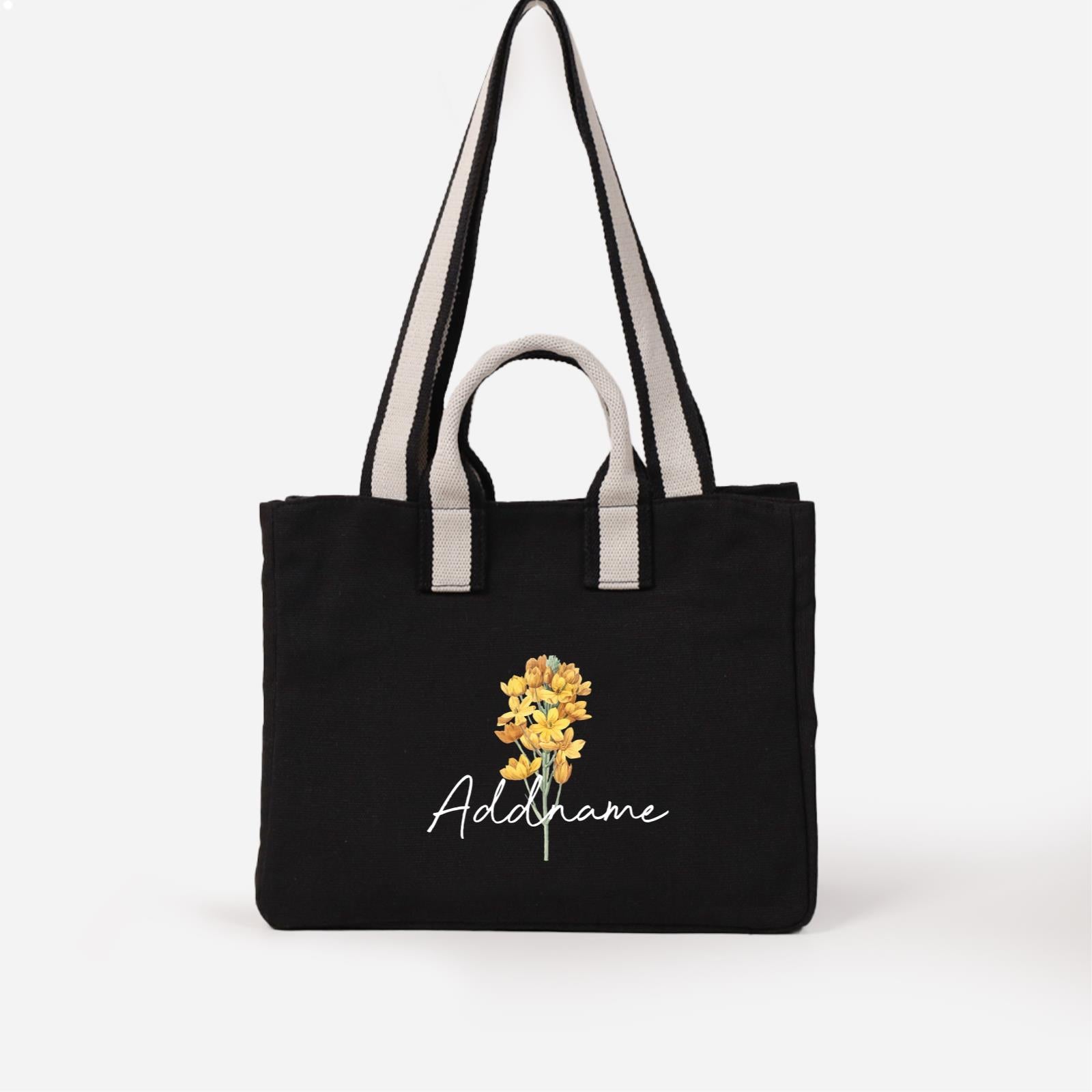 Kiera Bag - Black Yellow Flower Addname