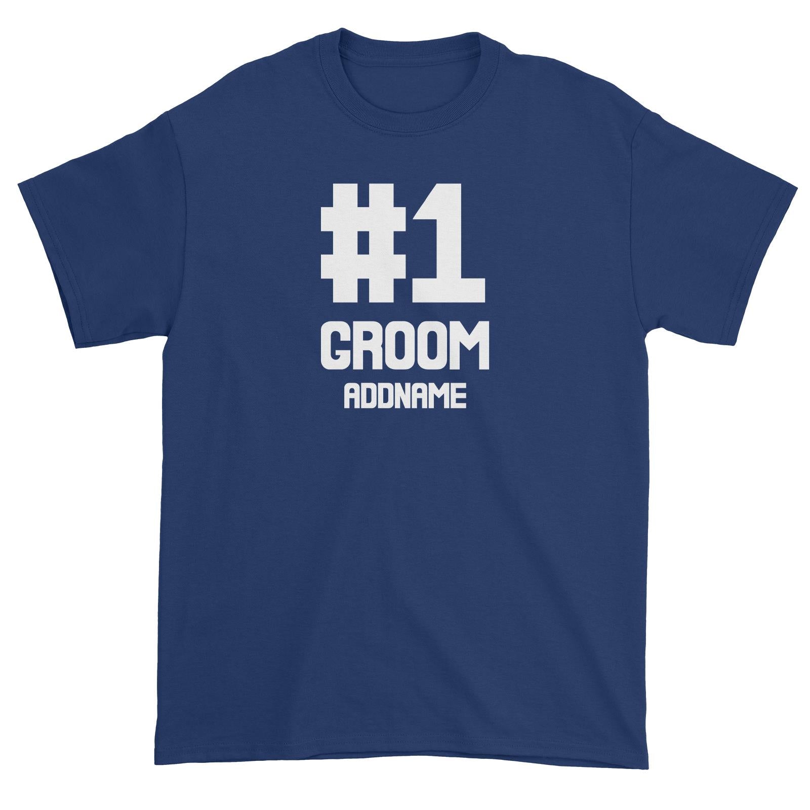 Wedding Couple Western Hashtag No 1 Groom Addname Unisex T-Shirt