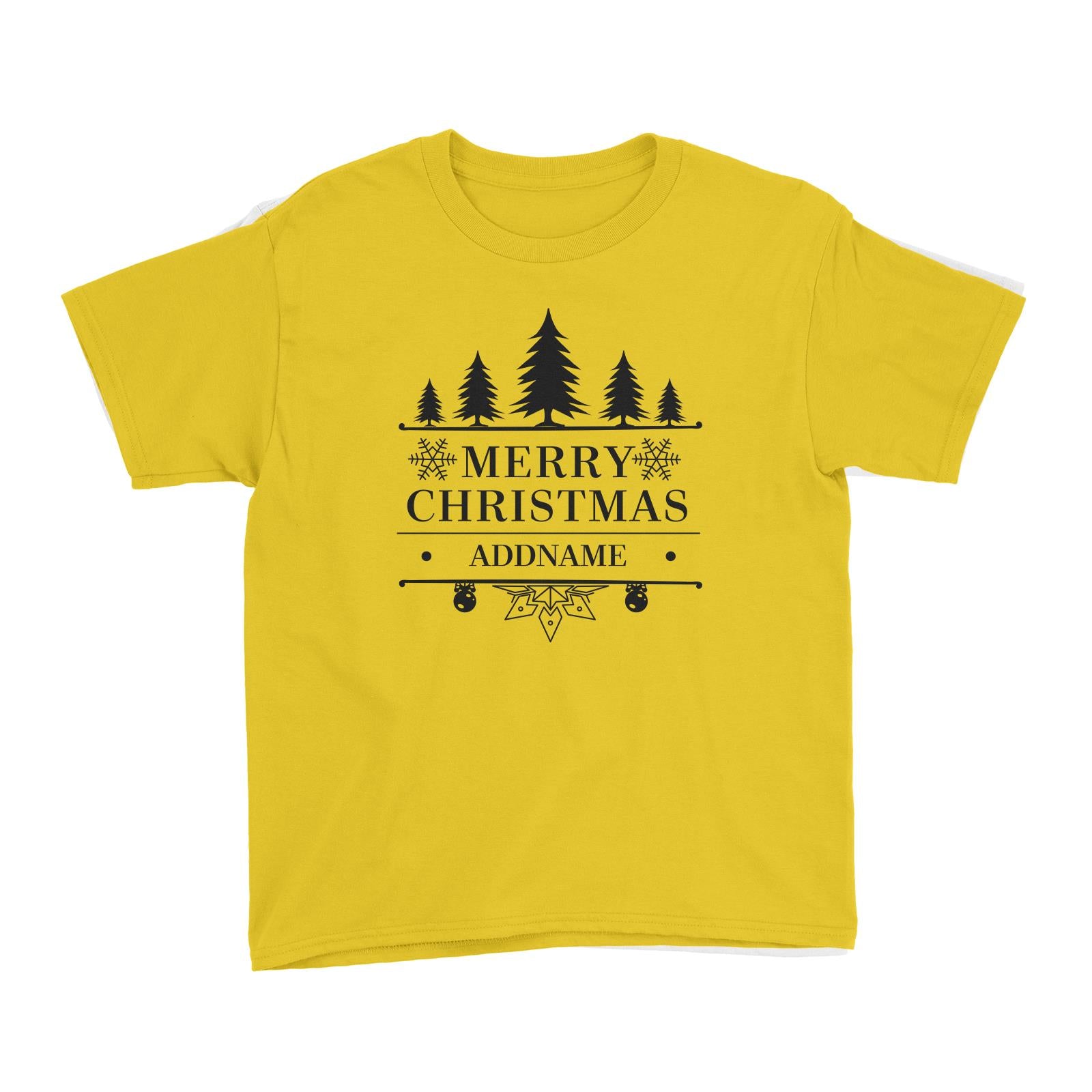 Christmas Merry Christmas Tree Addname Kid's T-Shirt