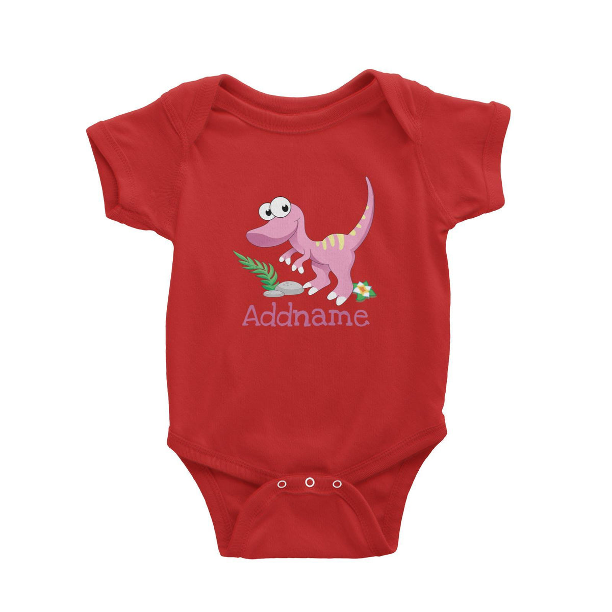 Dinosaurs Raptor Addname Baby Romper