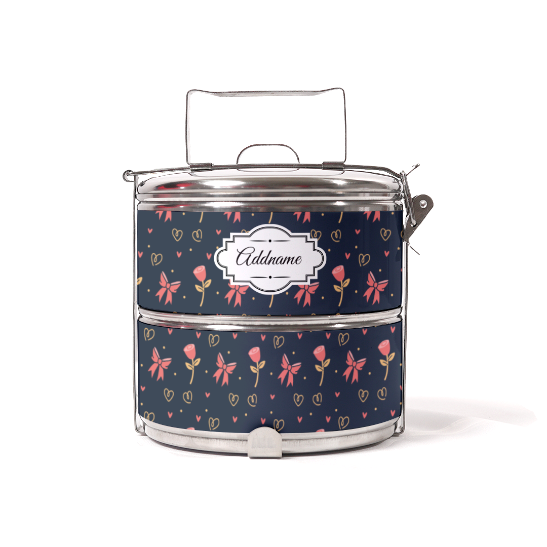 Rose Ribbon Two Tier Tiffin Carrier