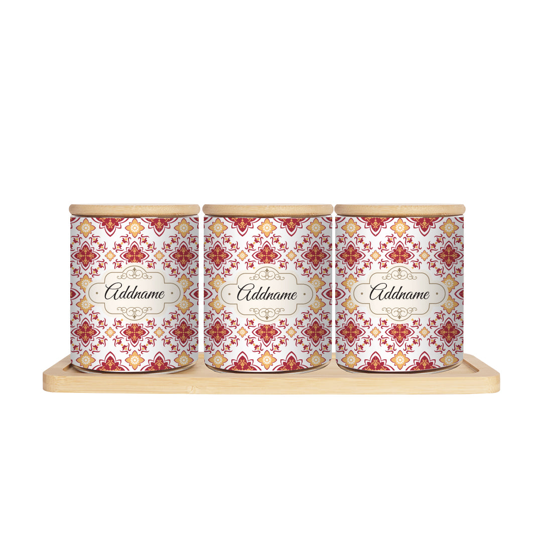 Scarlet Red Mosaic Canister