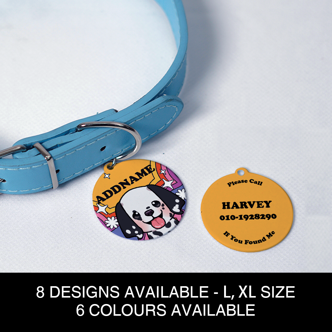 Paw Print Series - Dalmations Large Dog Pet Pendant with Collar