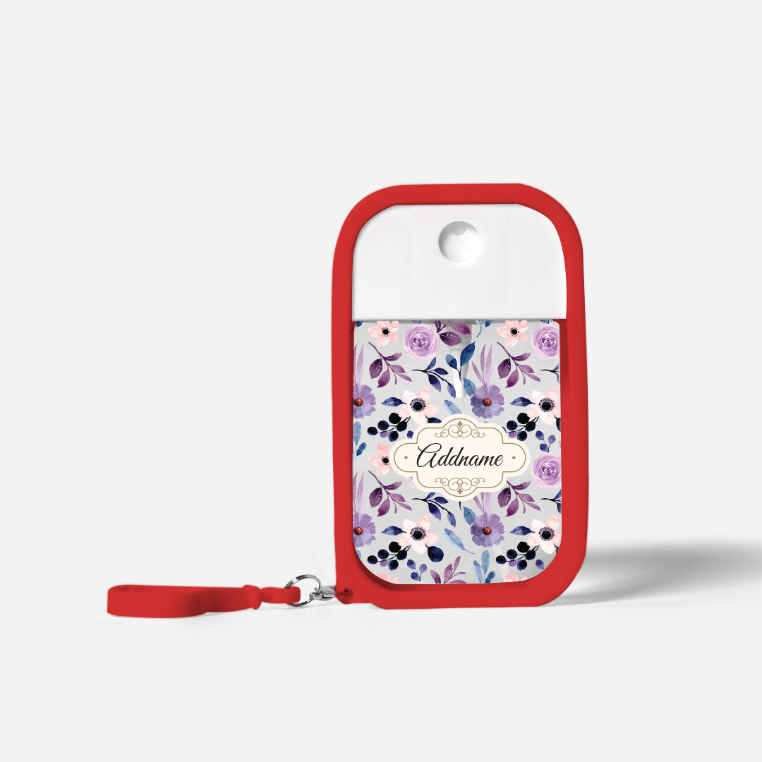 Laura Series Refillable Hand Sanitizer with Personalisation - Violet Red