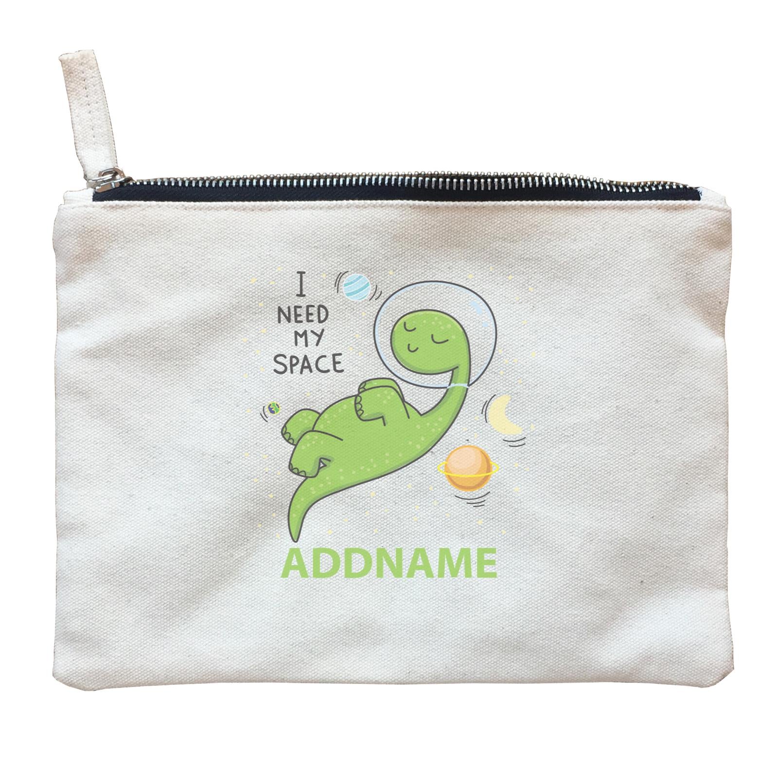 Cool Cute Dinosaur I Need My Space Addname Zipper Pouch