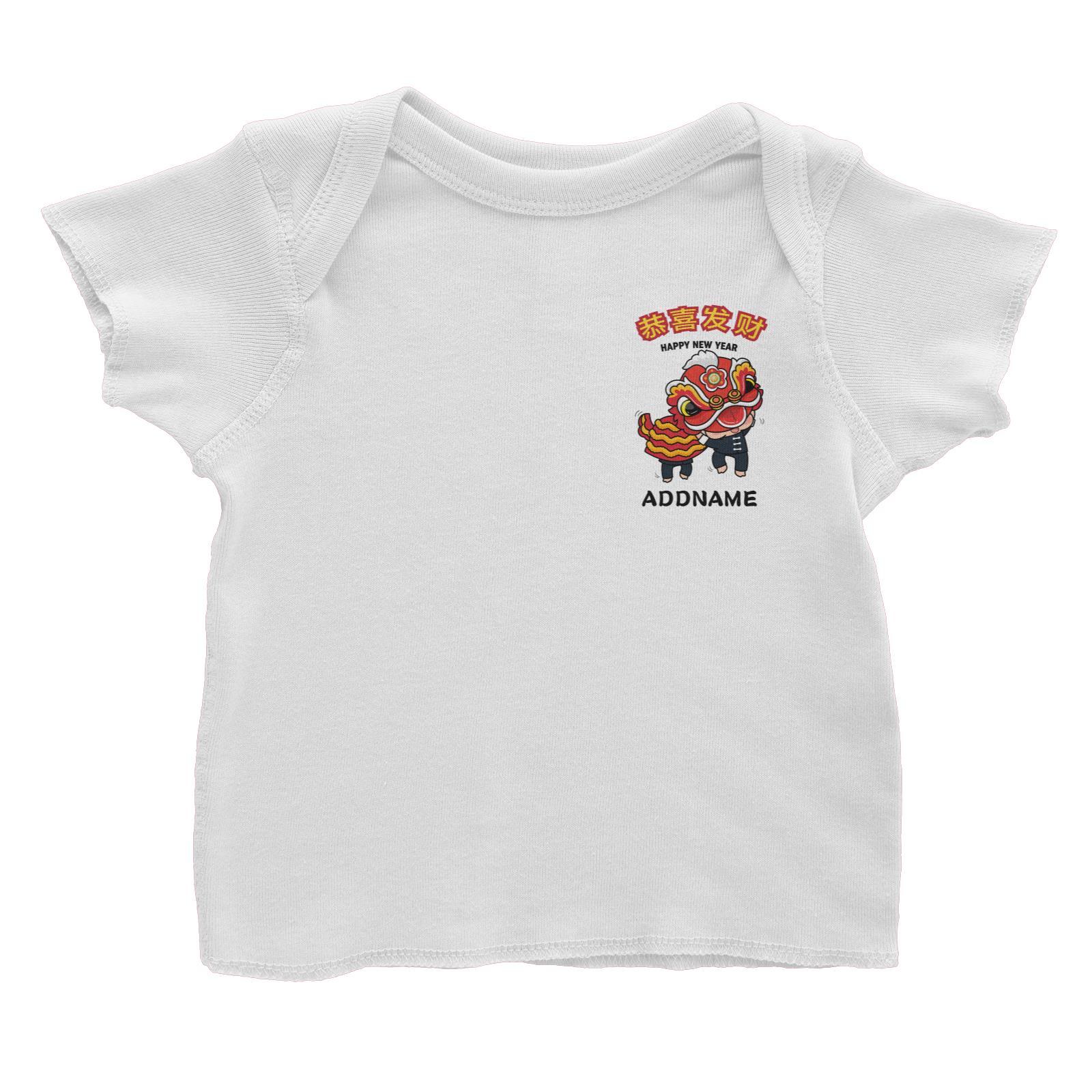 Prosperity CNY Lion Dance Pocket Design Baby T-Shirt