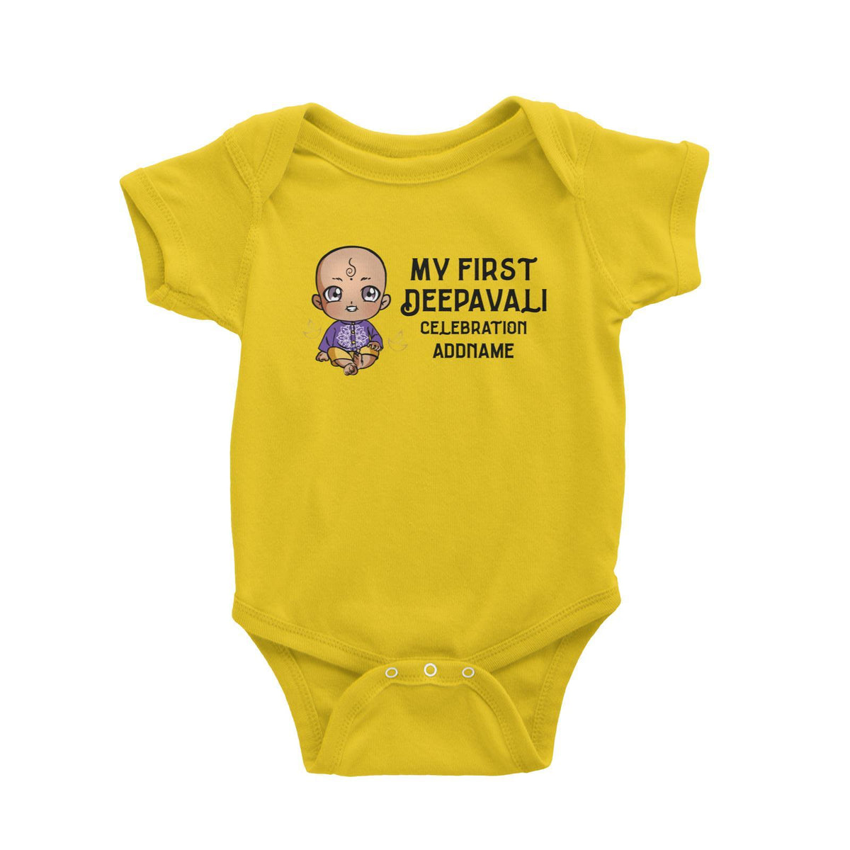 Deepavali Chibi Baby Boy First Deepavali Addname Baby Romper