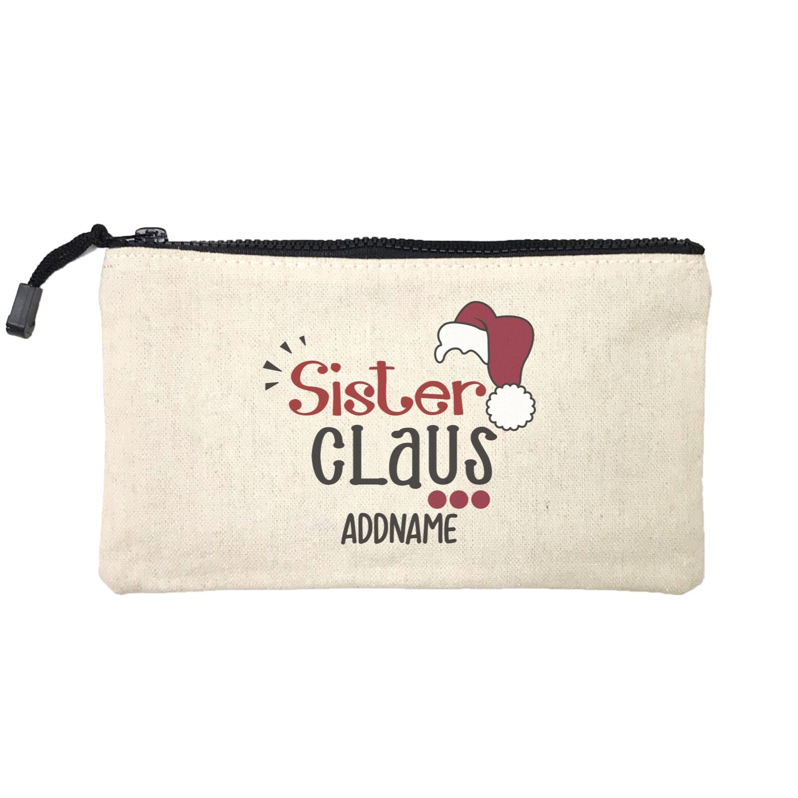 Xmas Sister Claus with Santa Hat Mini Accessories Stationery Pouch