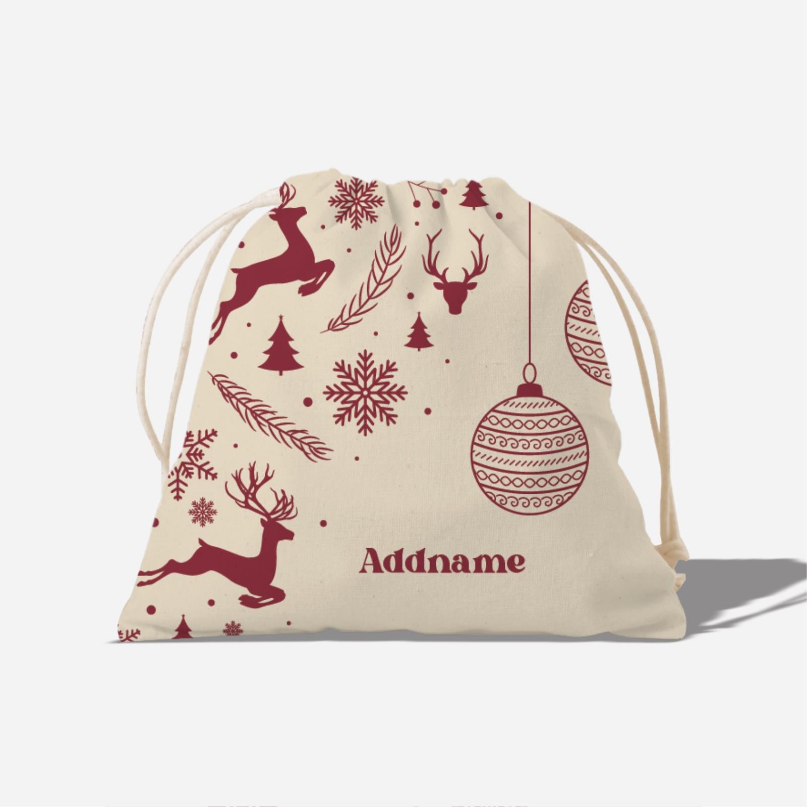Christmas Series Full Print Satchel - Jubilant Reindeers - Natural