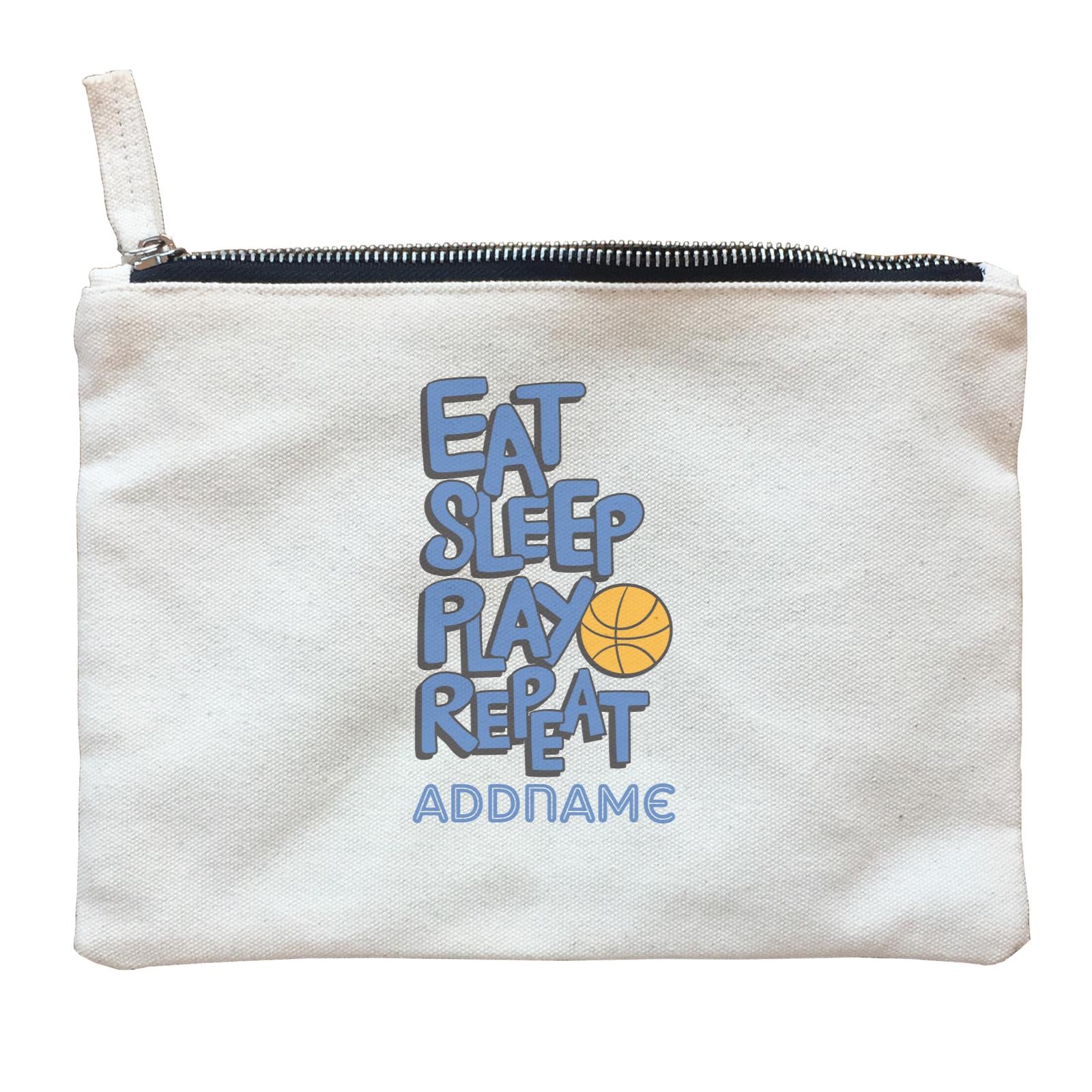 Cool Cute Words Eat Sleep Play Repeat Addname Zipper Pouch