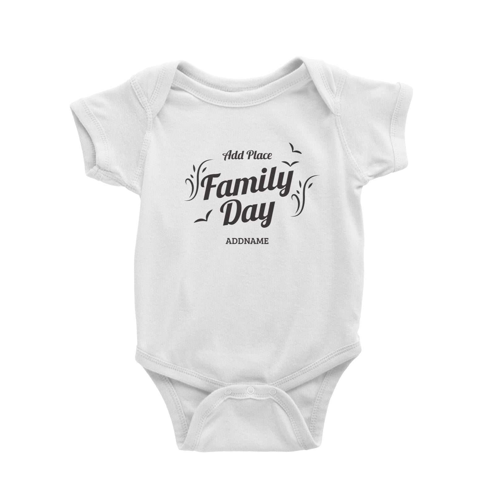 Family Day Flight Birds Icon Family Day Addname And Add Place Baby Romper