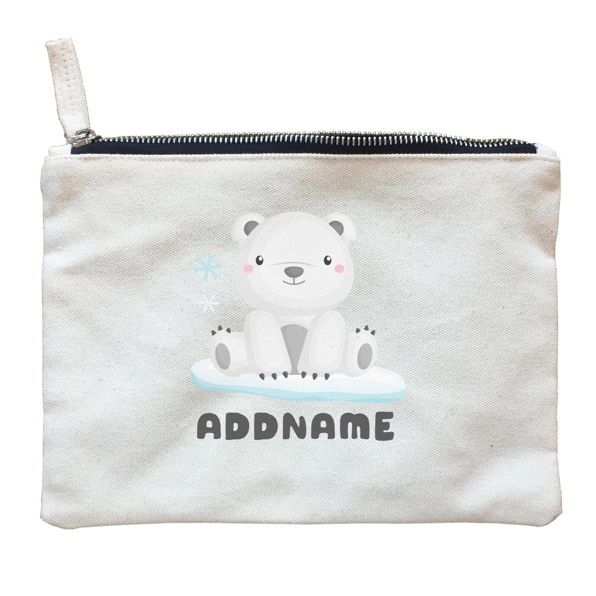 Birthday Winter Animals Polar Bear Addname Zipper Pouch