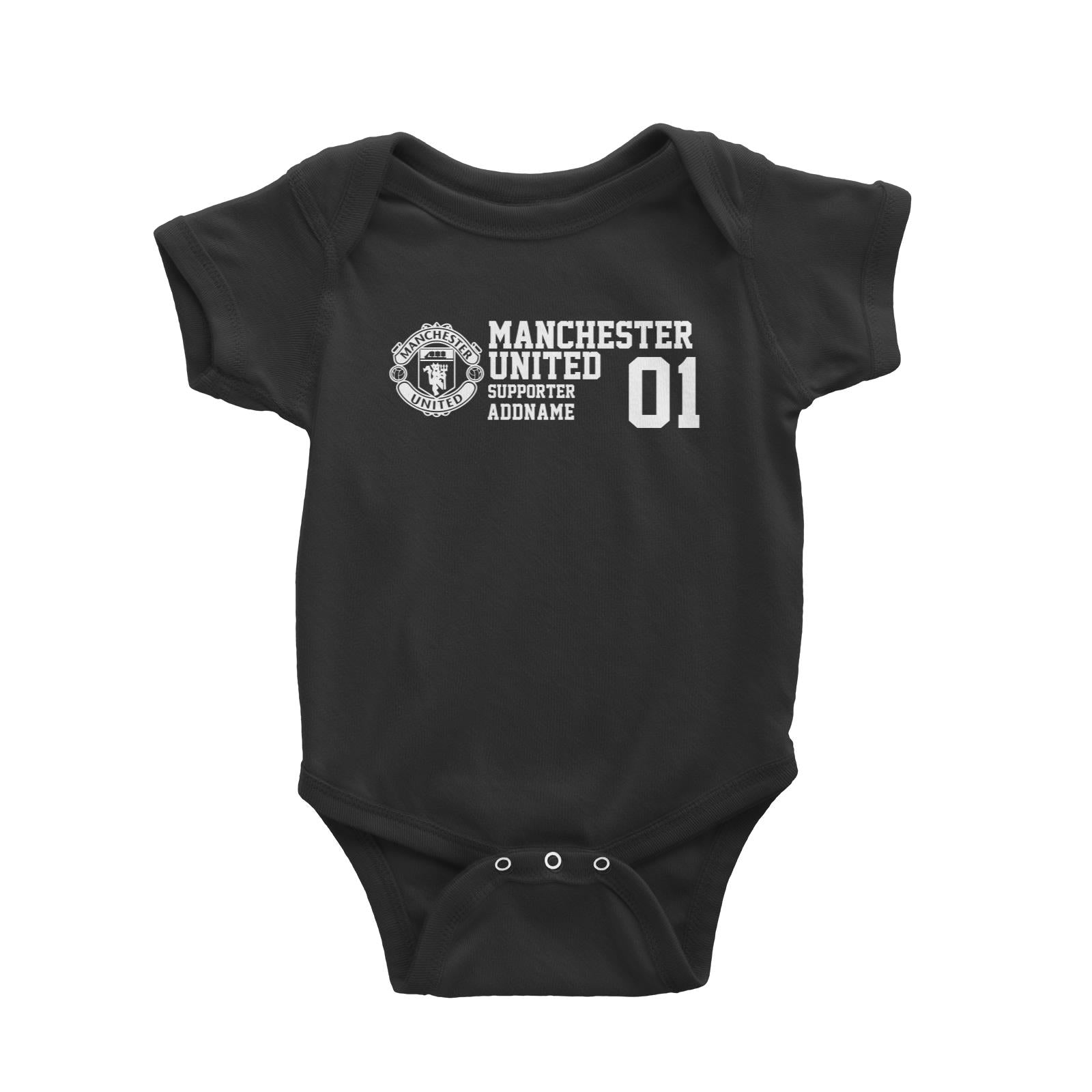 Manchester United Football Supporter Addname Baby Romper