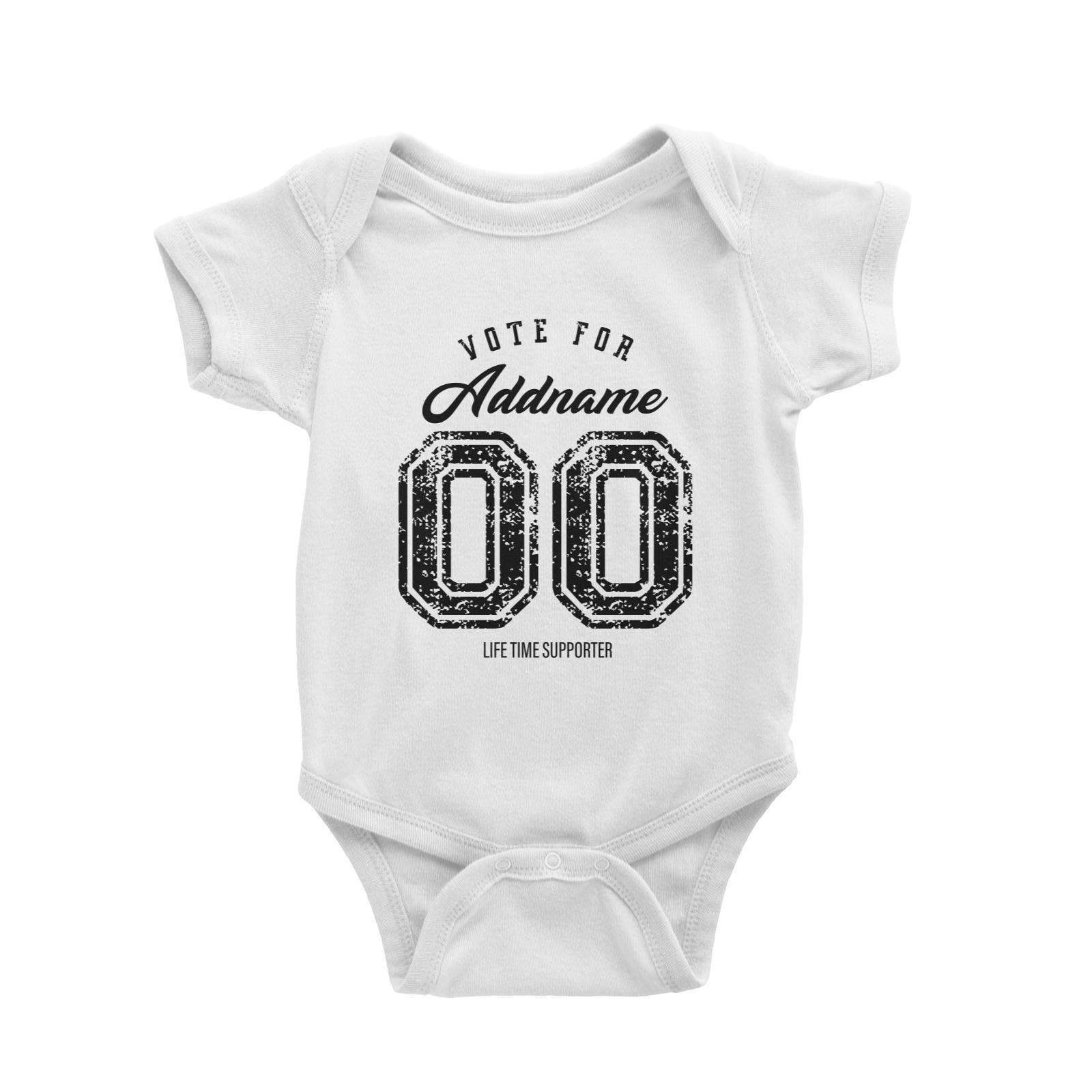 Life Time Supporter Vote Personalizable with Name and Number Baby Romper