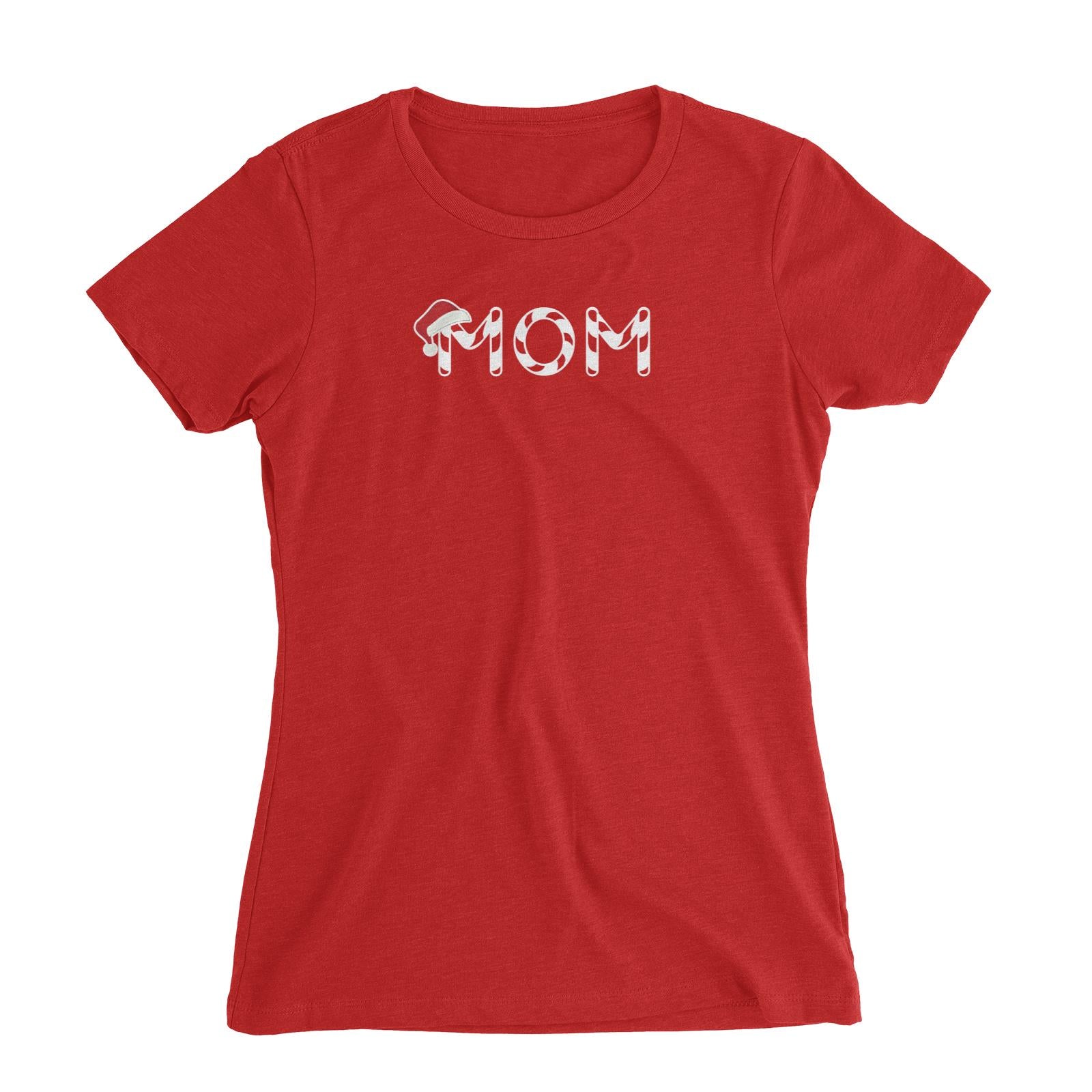 Candy Cane Alphabet Mom with Santa Hat Women's T-Shirt