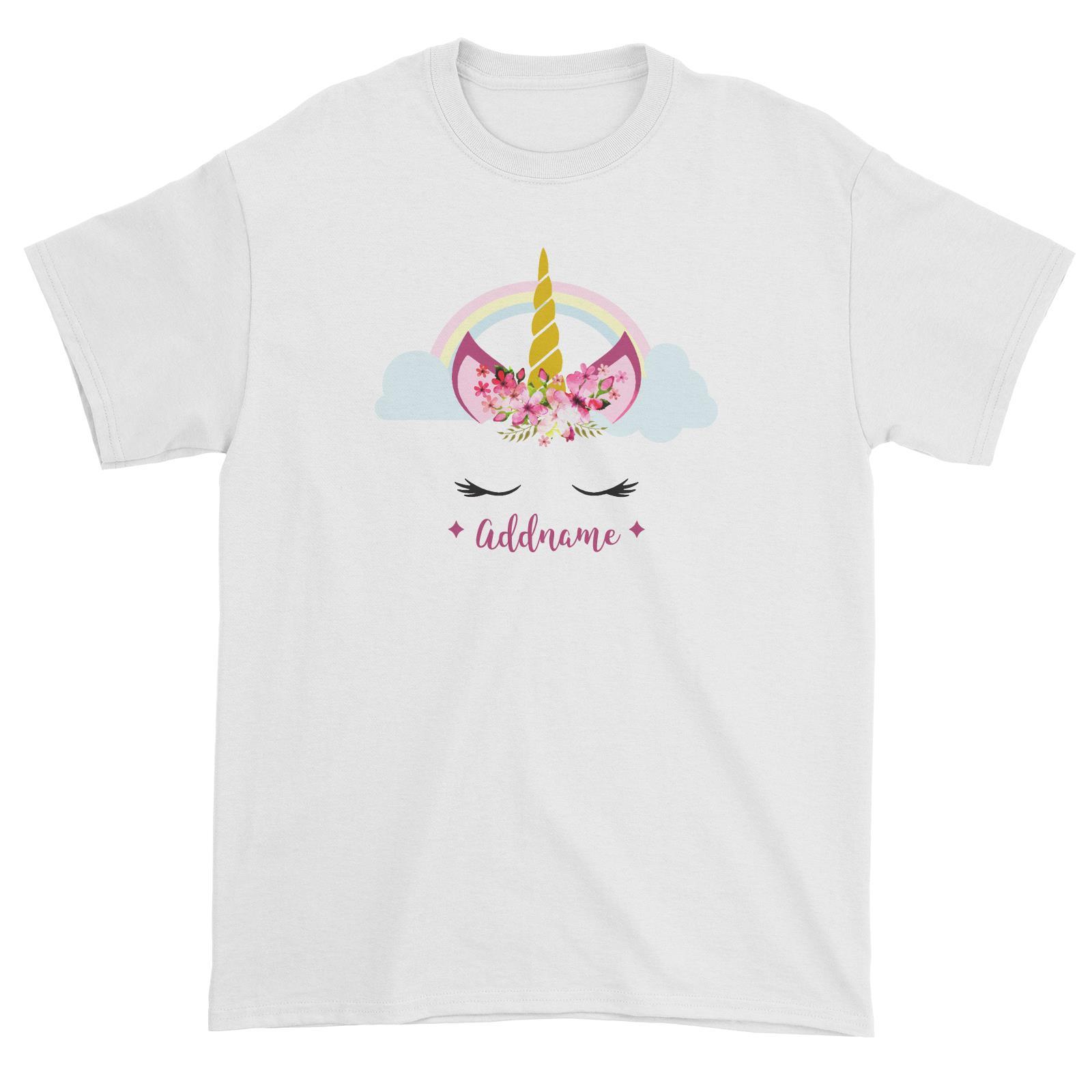 Unicorn Face Girl Addname Unisex T-Shirt