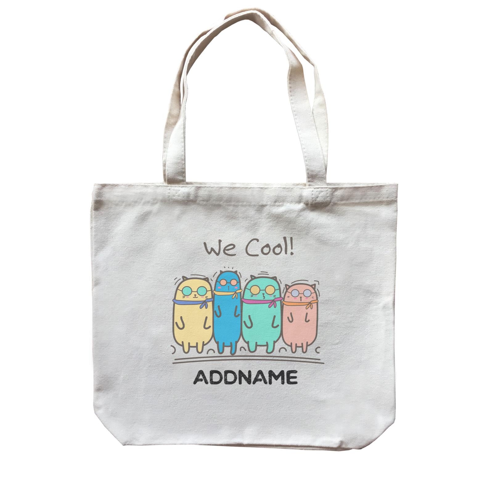 Cute Animals And Friends Series Cool Cats Group With Sunglasses Addname Canvas Bag