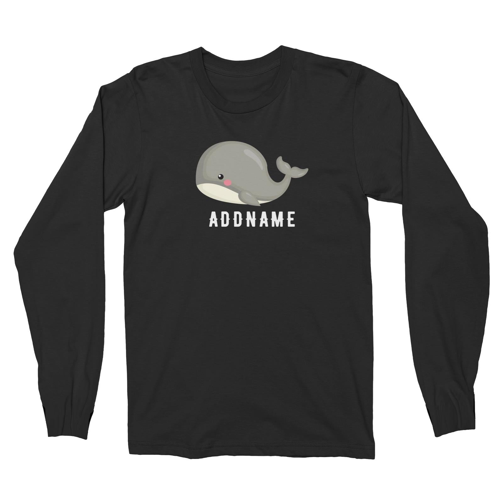Birthday Sailor Baby Whale Addname Long Sleeve Unisex T-Shirt