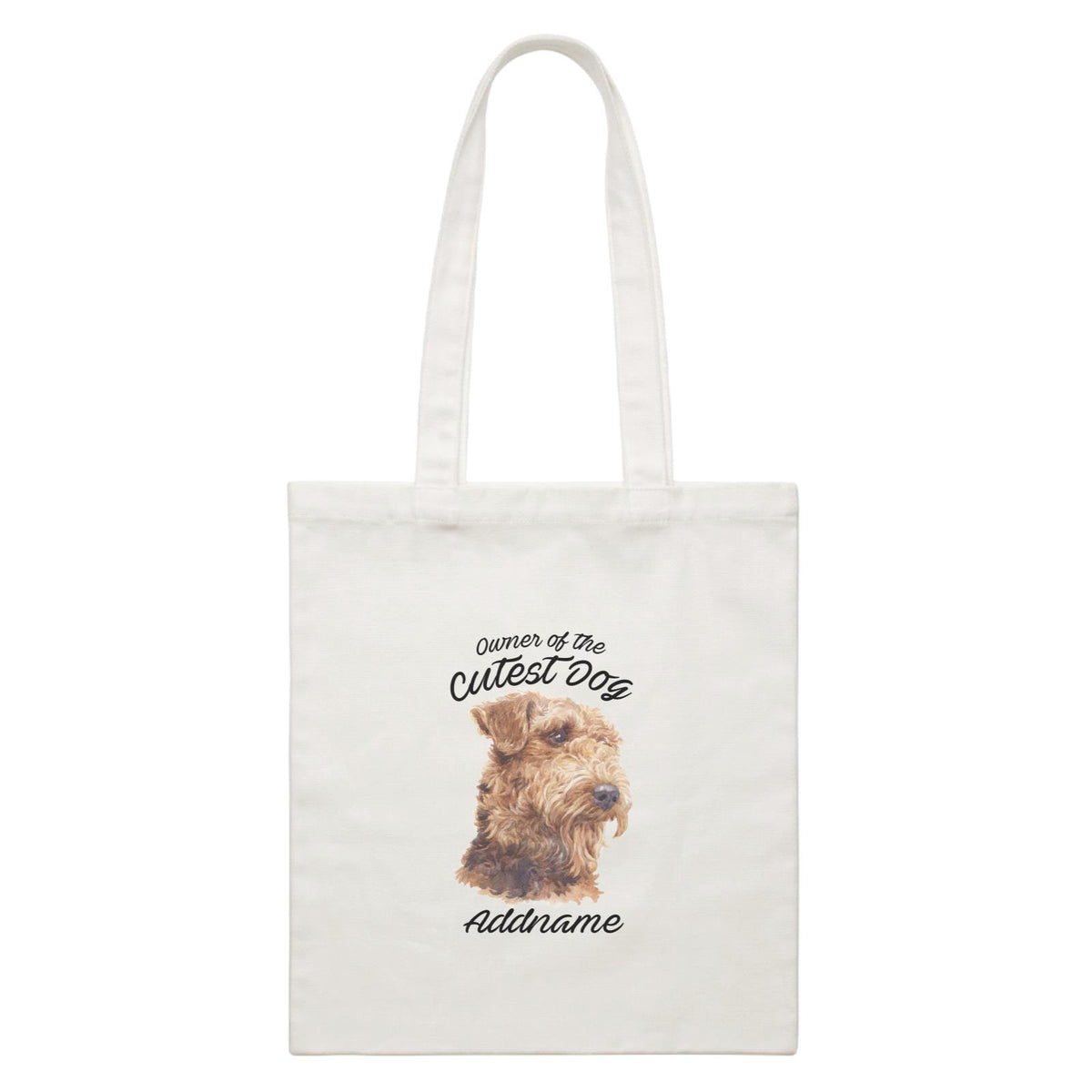 Watercolor Dog Owner Of The Cutest Dog Airedale Terrier Addname White Canvas Bag