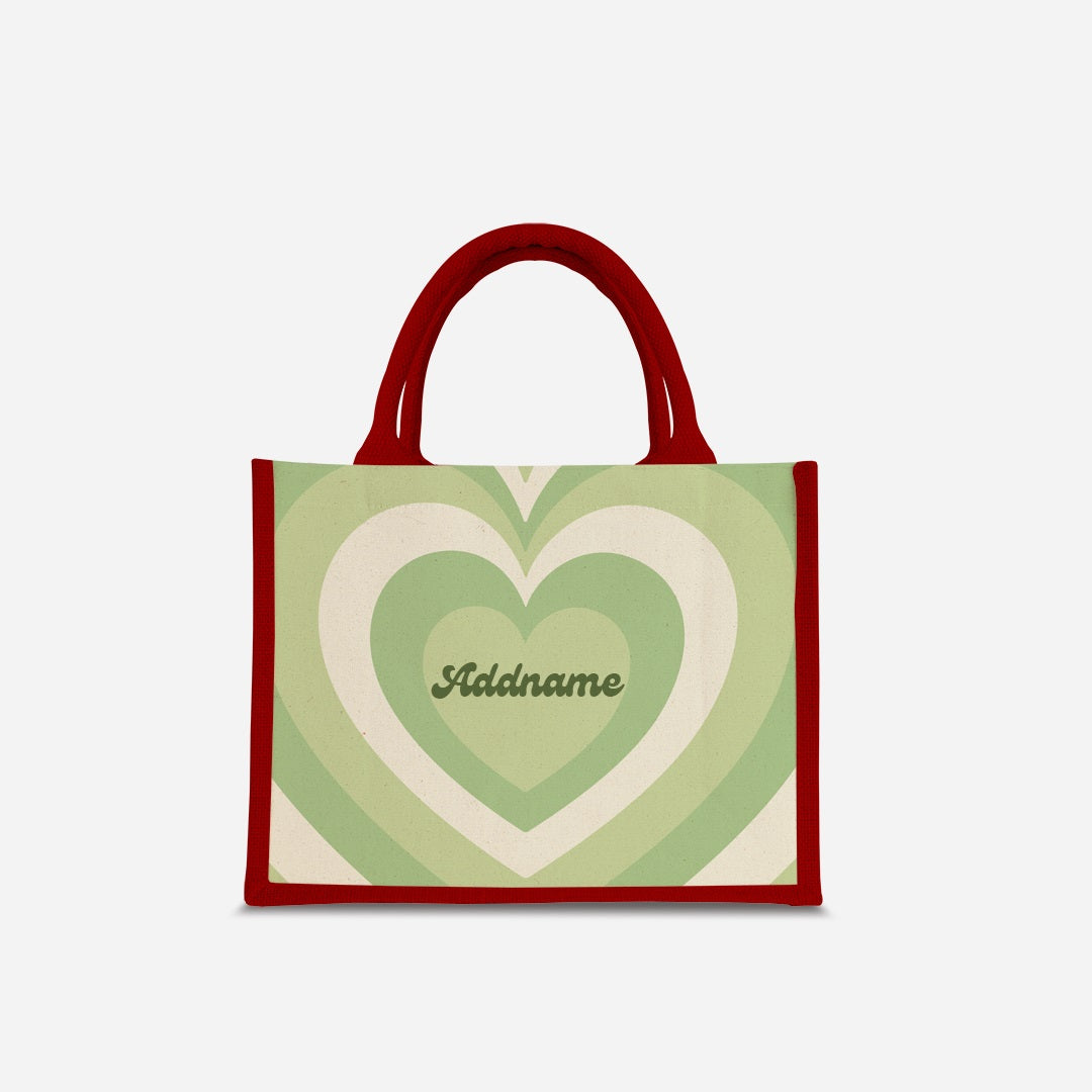Affection Series Half Lining Small Jute Bag - Buttercup Red