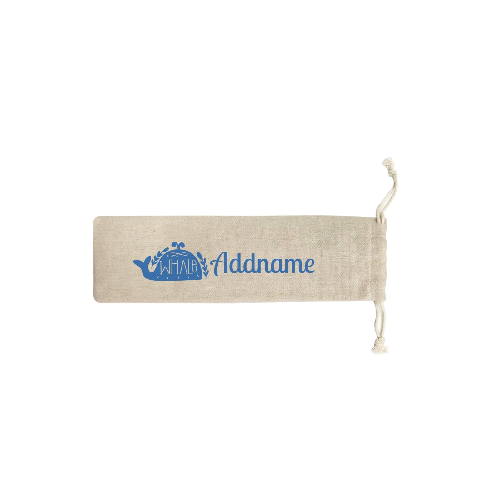 Sea Animal Silhouettes Whale Addname SB Straw Pouch (No Straws included)