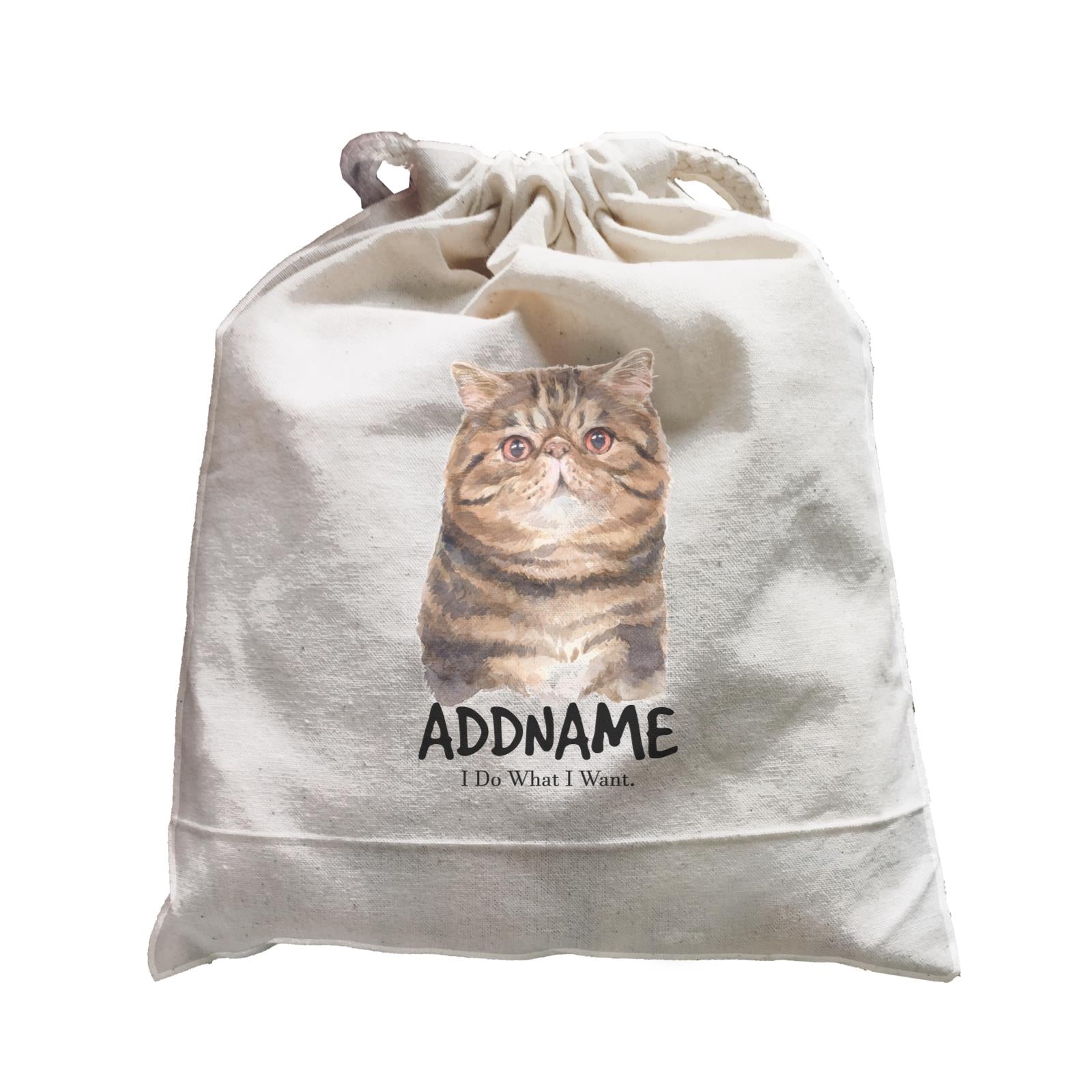 Watercolor Cat Exotic Shorthair I Do What I Want Addname Satchel