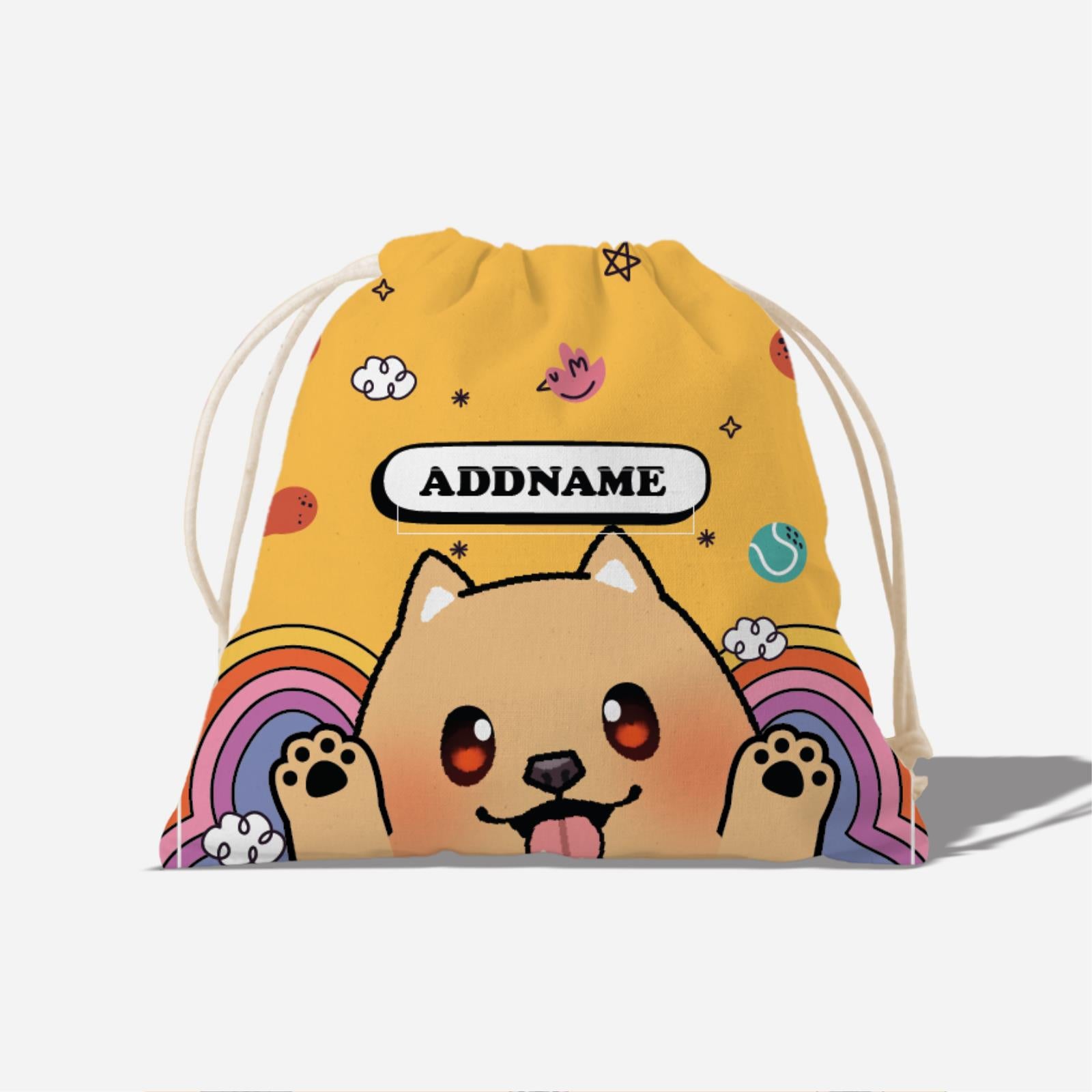 Paw Print Series Full Print Satchel - Lght Brown Pomeranian