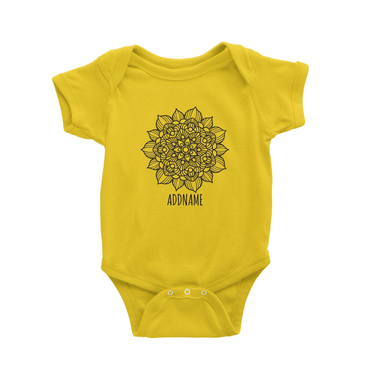 Monochrome Mandala 2 Addname Baby Romper