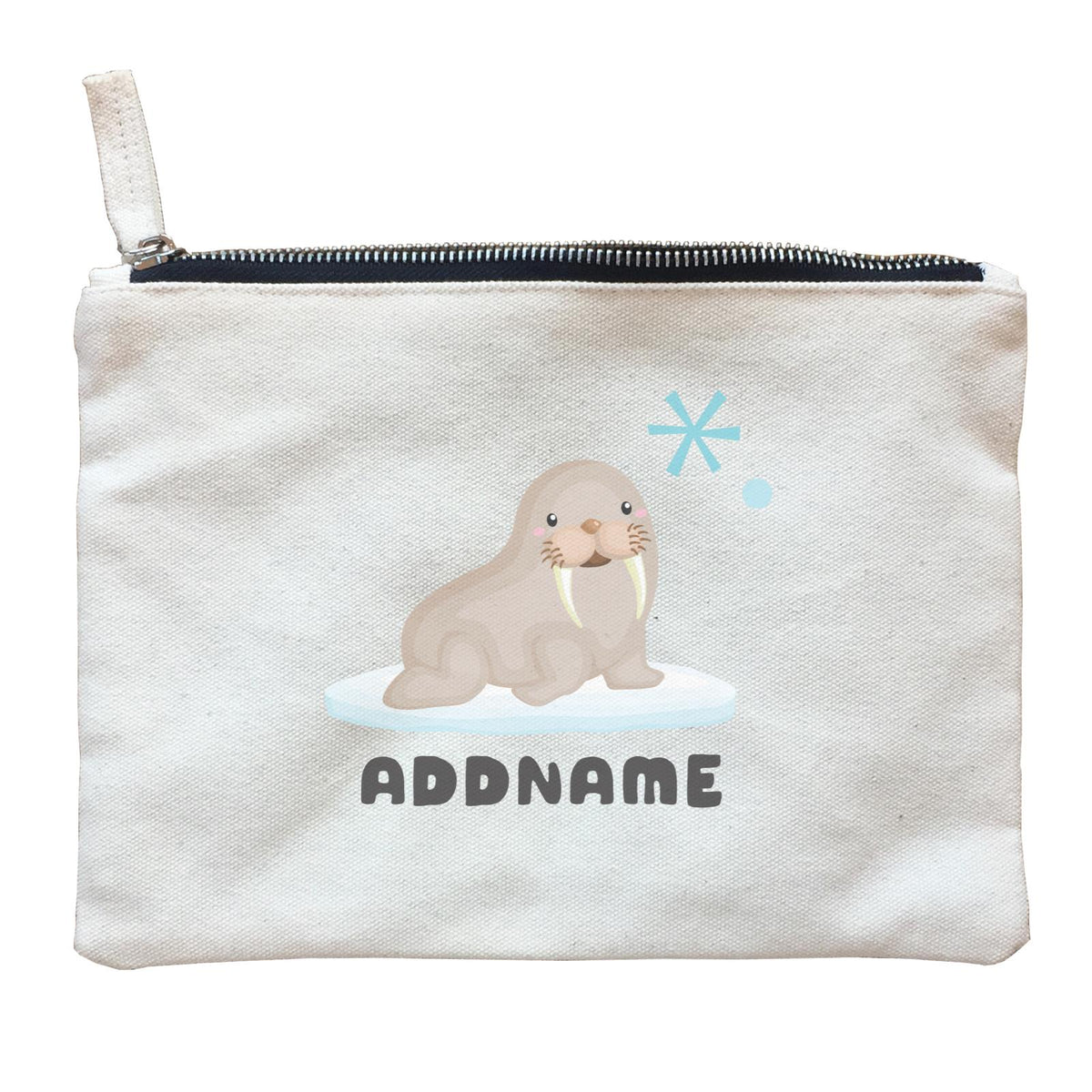 Birthday Winter Animals Snow Seal Addname Zipper Pouch