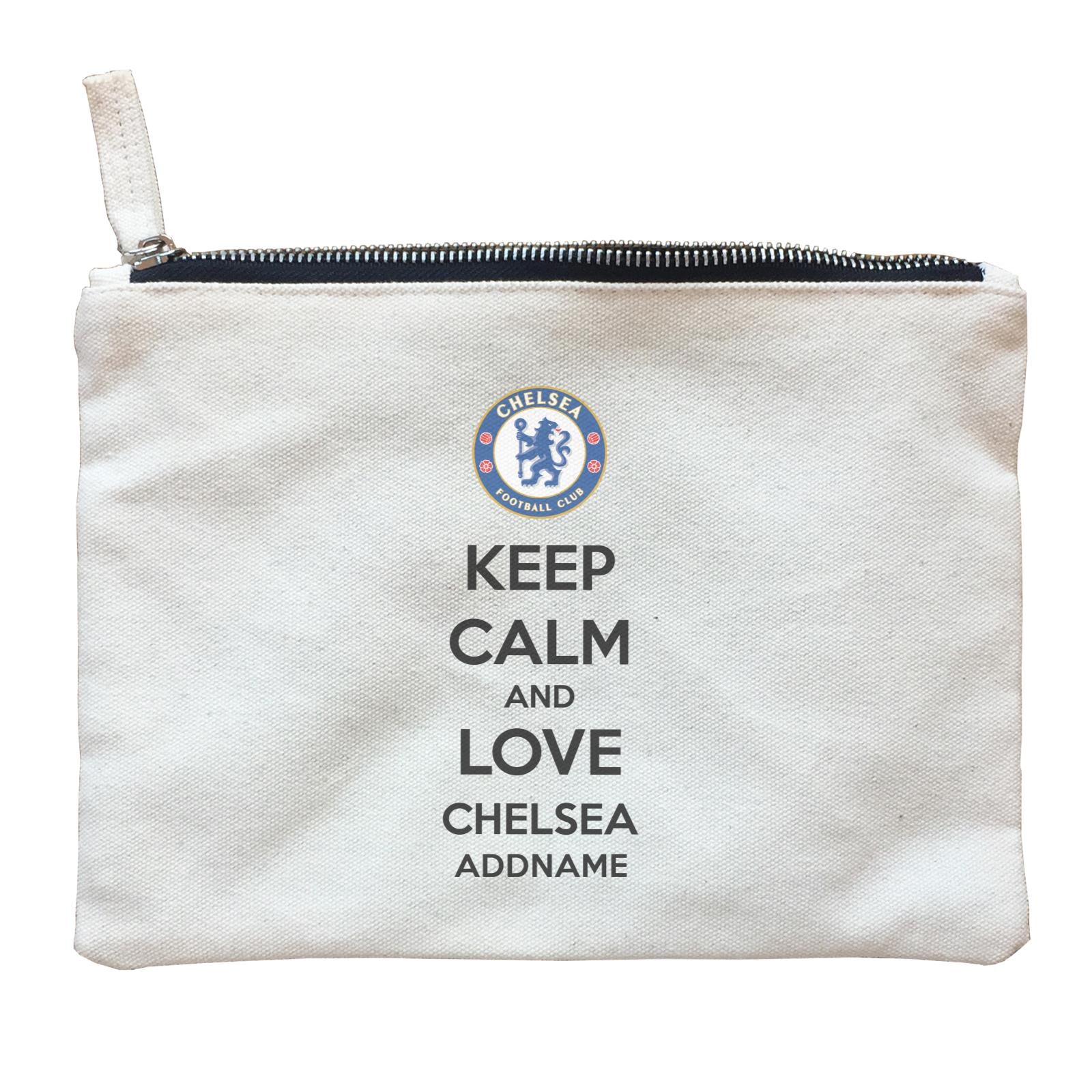 Chelsea Football Keep Calm And Love Series Addname Zipper Pouch