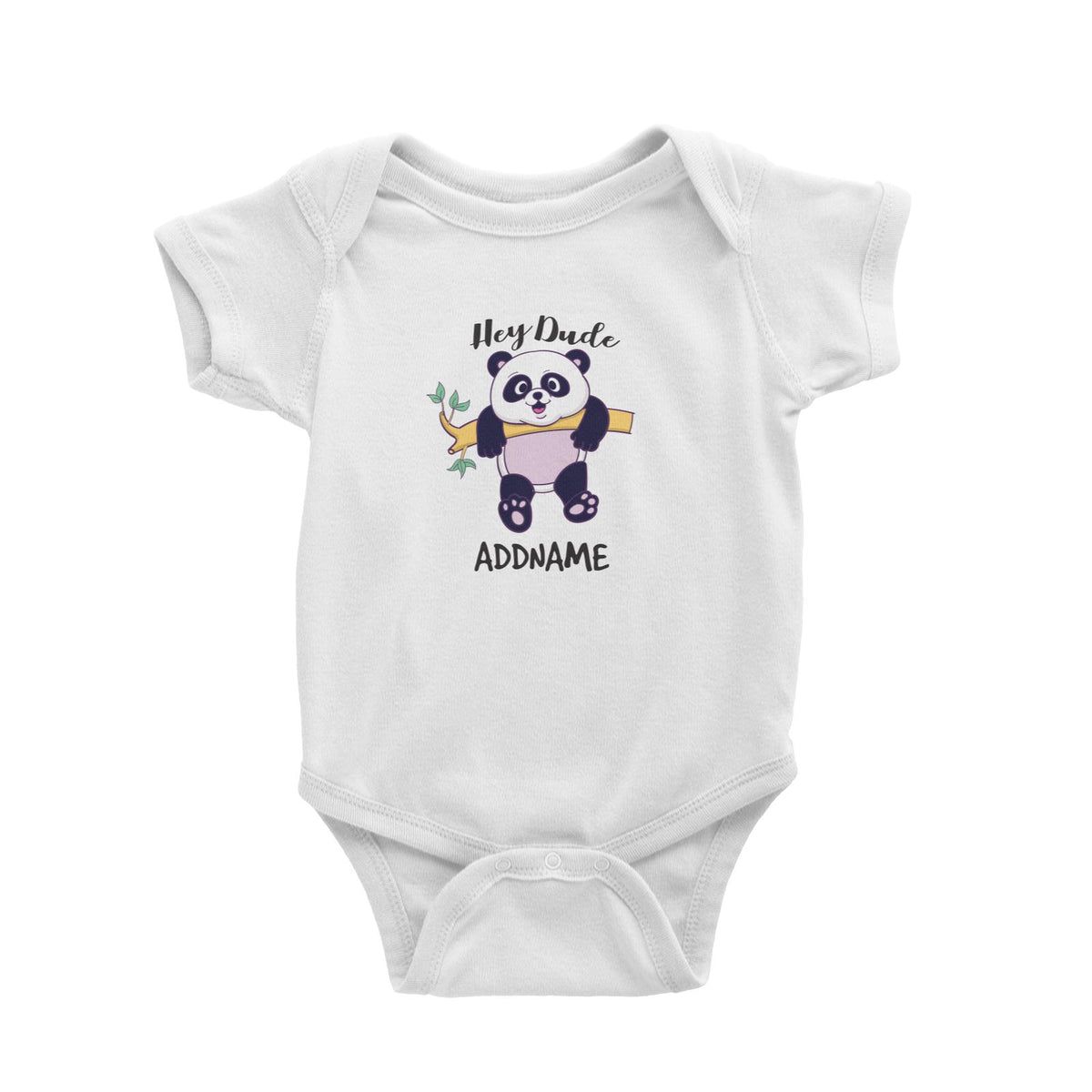 Cool Cute Animals Bear Hey Dude Panda Addname Baby Romper