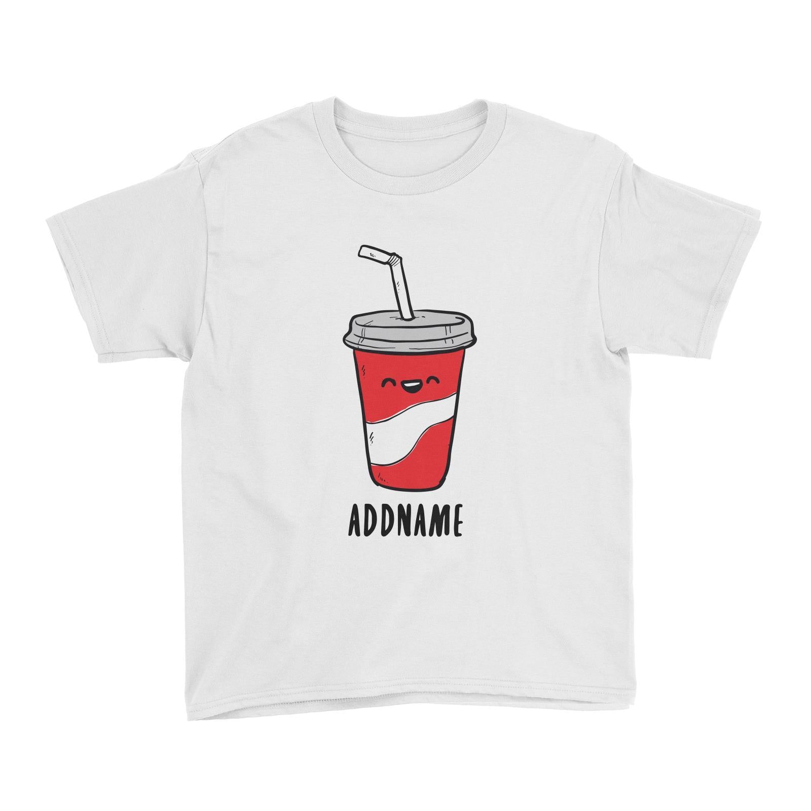 Fast Food Coke Addname Kid's T-Shirt  Comic Cartoon Matching Family Personalizable Designs