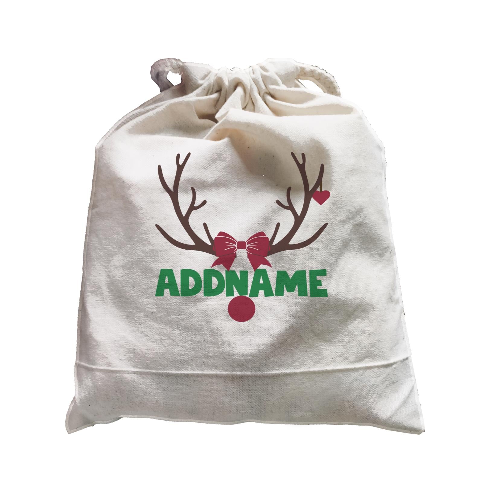Xmas Rudolf Antler and Nose with Ribbon and Earing Satchel