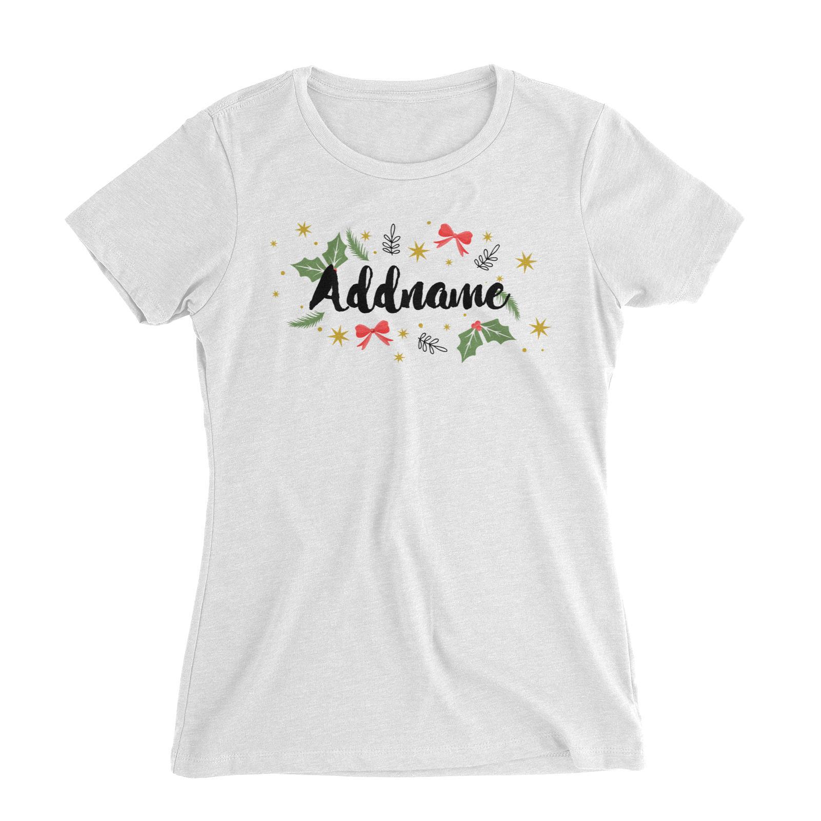 Christmas Elements Addname Women's Slim Fit T-Shirt  Personalizable Designs Lettering Matching Family