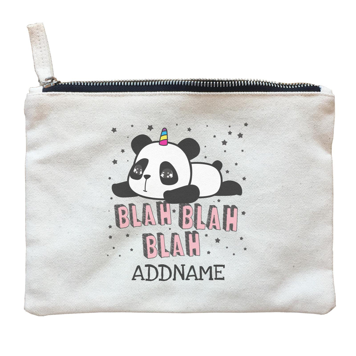 Unicorn Panda Blah Blah Blah Addname Zipper Pouch
