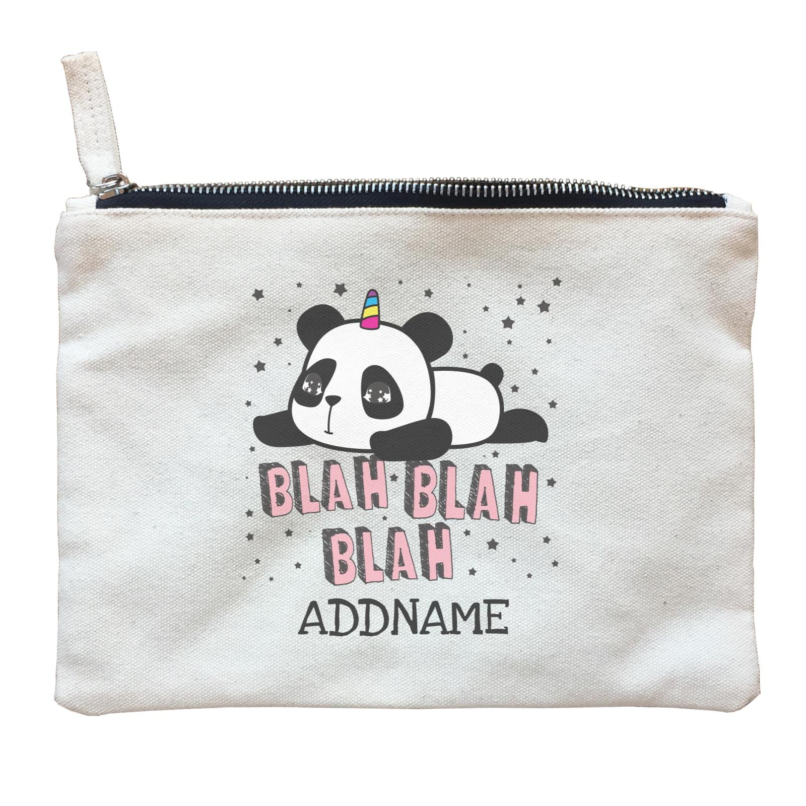Unicorn Panda Blah Blah Blah Addname Zipper Pouch