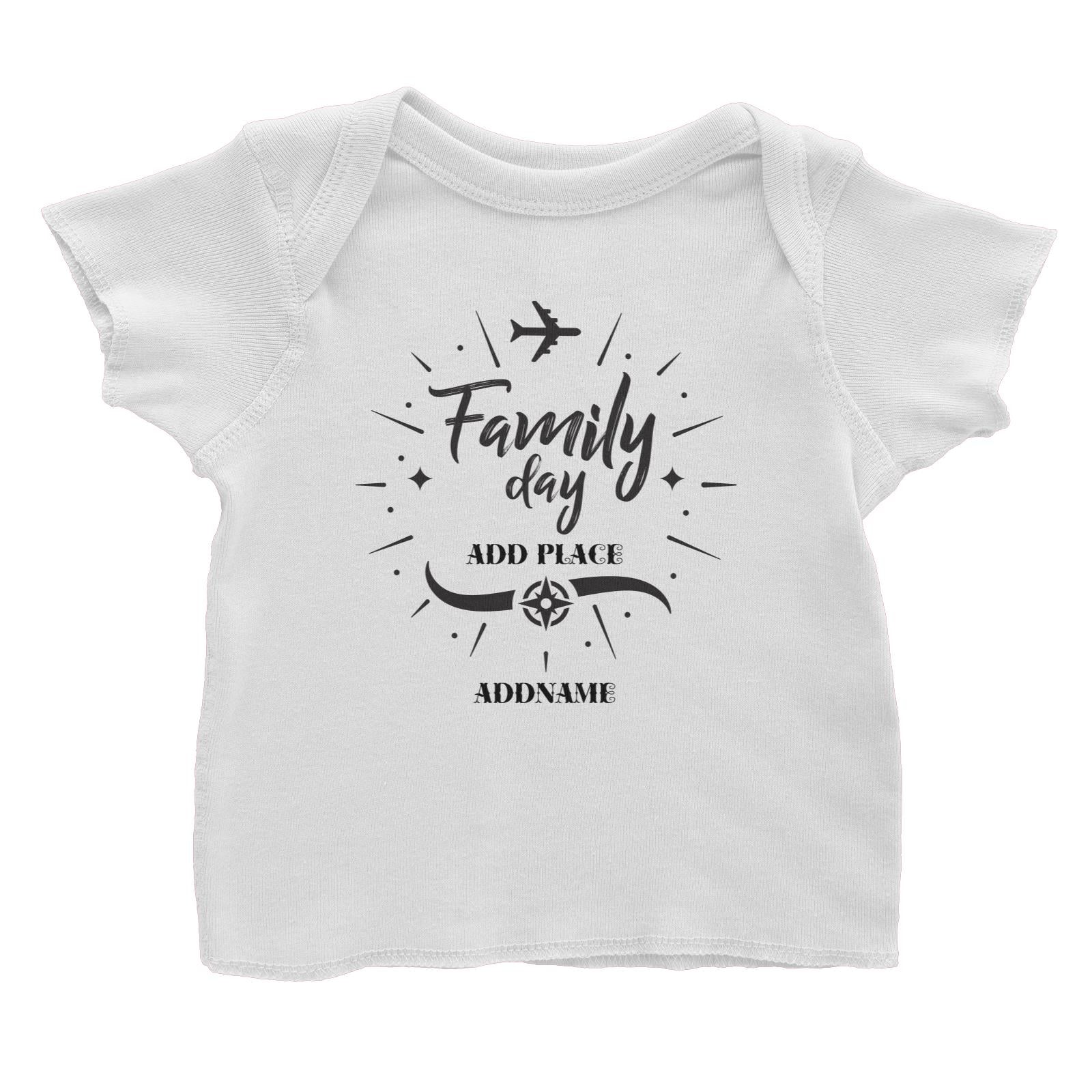 Family Day Flight Plane Icon Family Day Addname And Add Place Baby T-Shirt