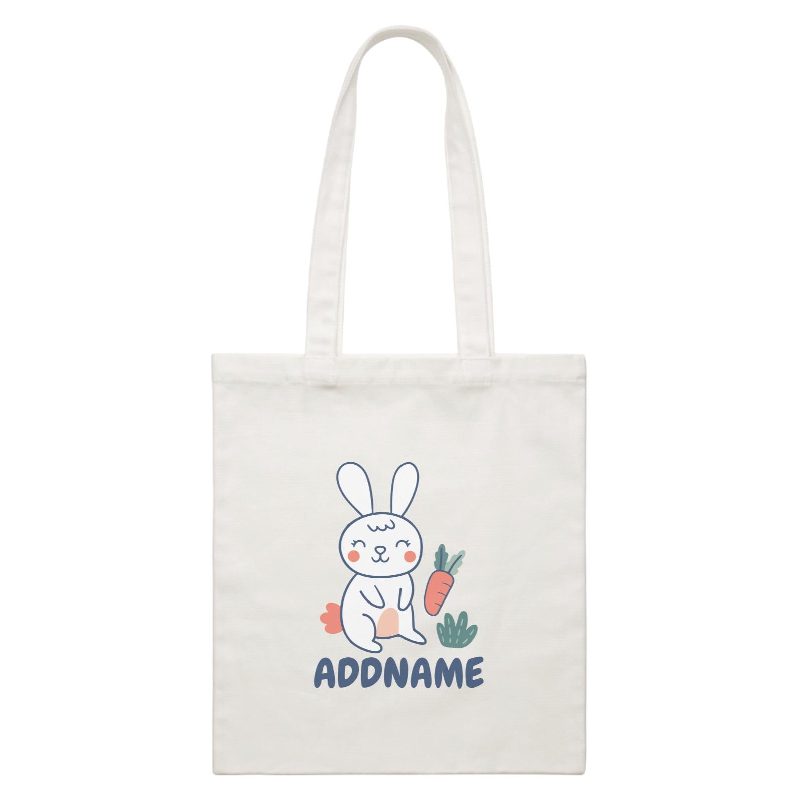 Super Cute Rabbit Standing In Bushes White Canvas Bag